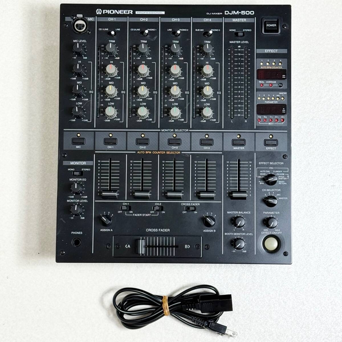 Pioneer DJM-500 Professional DJ Mixer 4-Channel BPM Counter Effects Tested Worki