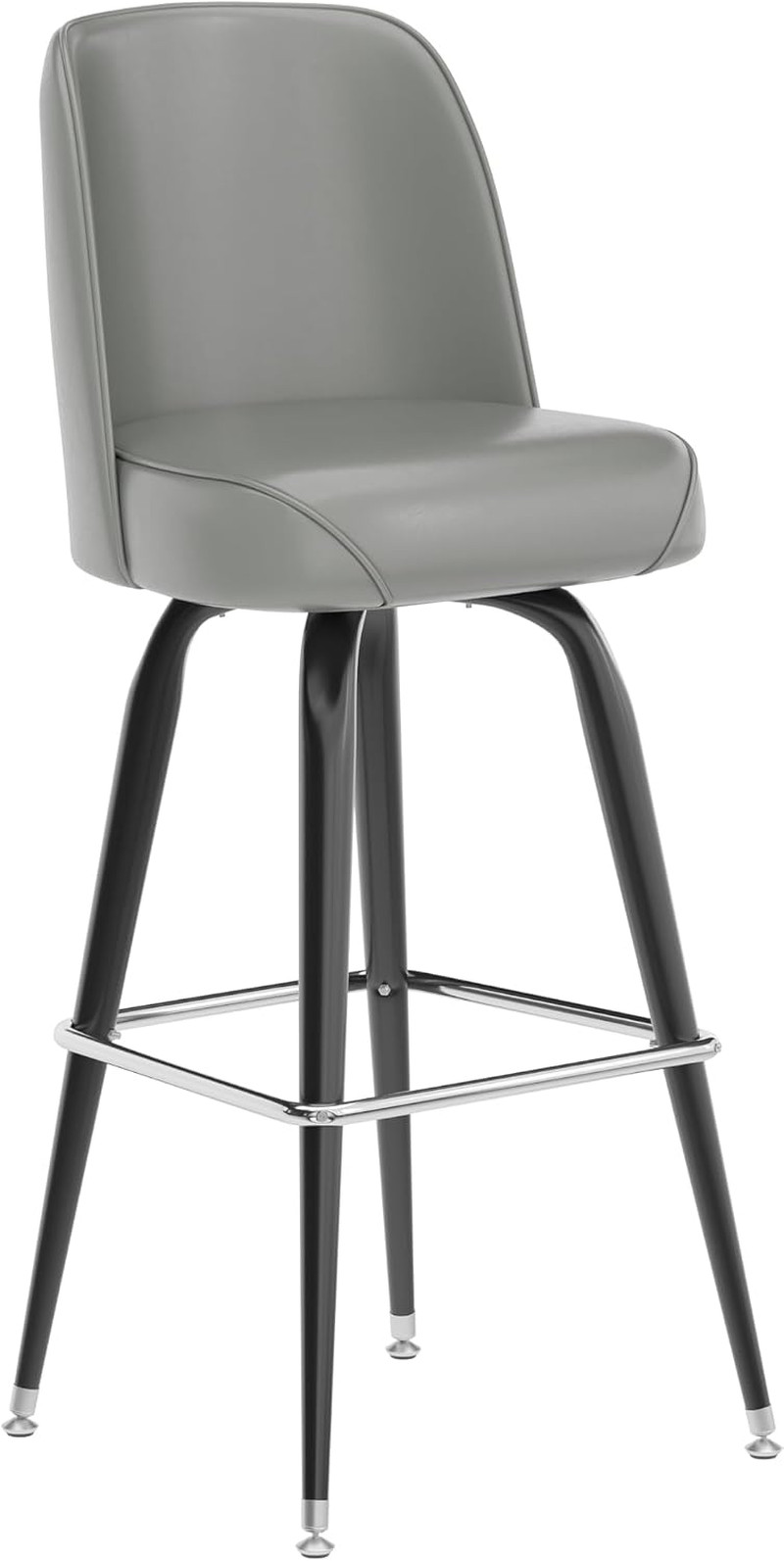 James Commercial Grade Metal Barstool with Swivel Bucket Seat, Vinyl Upholstered