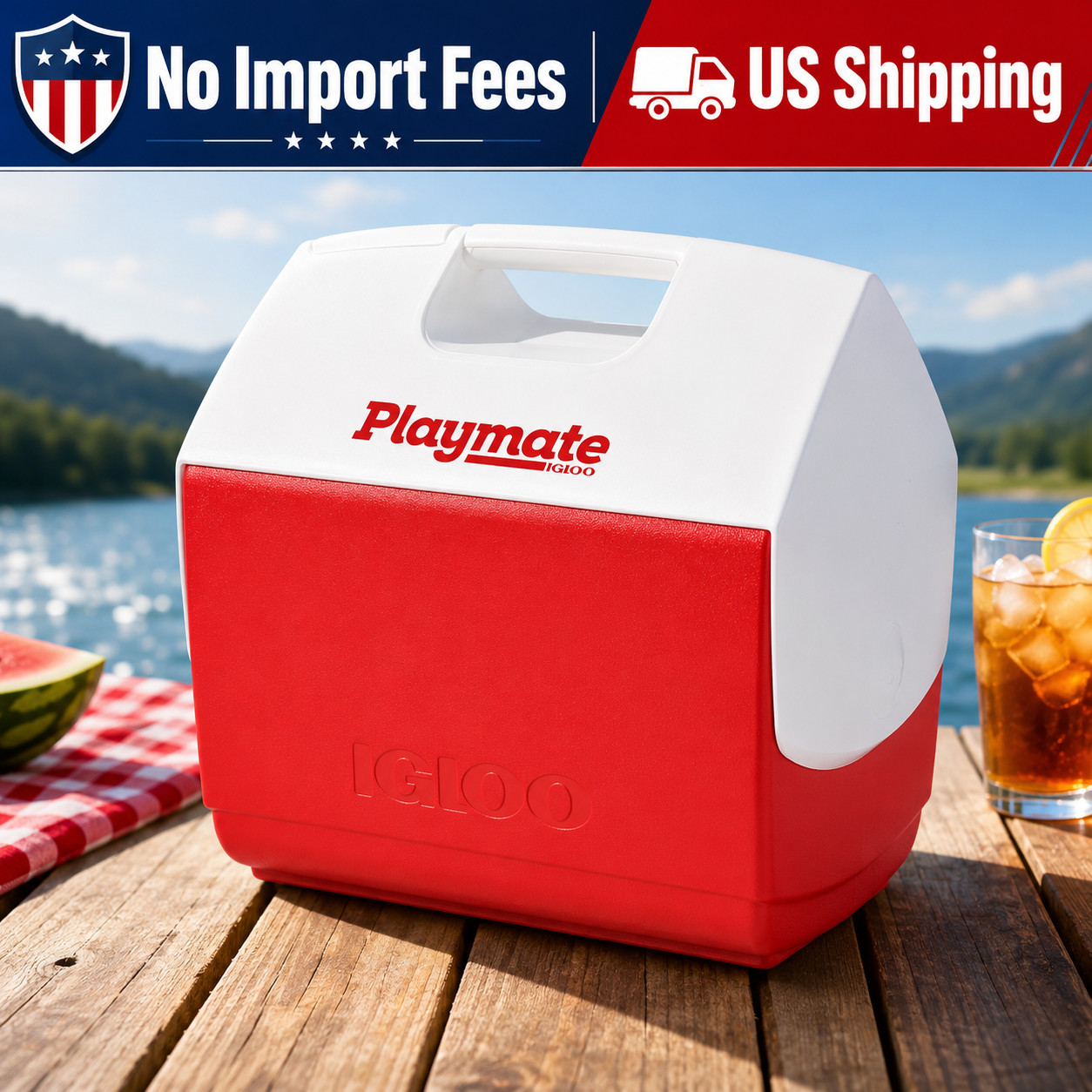 Igloo 16 Qt Playmate Elite Cooler Ice Chest 30 Can Capacity Red Insulated