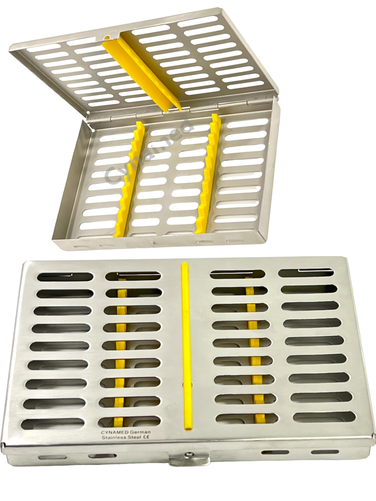 2 GERMAN DENTAL SURGICAL AUTOCLAVE STERILIZATION CASSETTES BOX FOR 10 INSTRUMENT