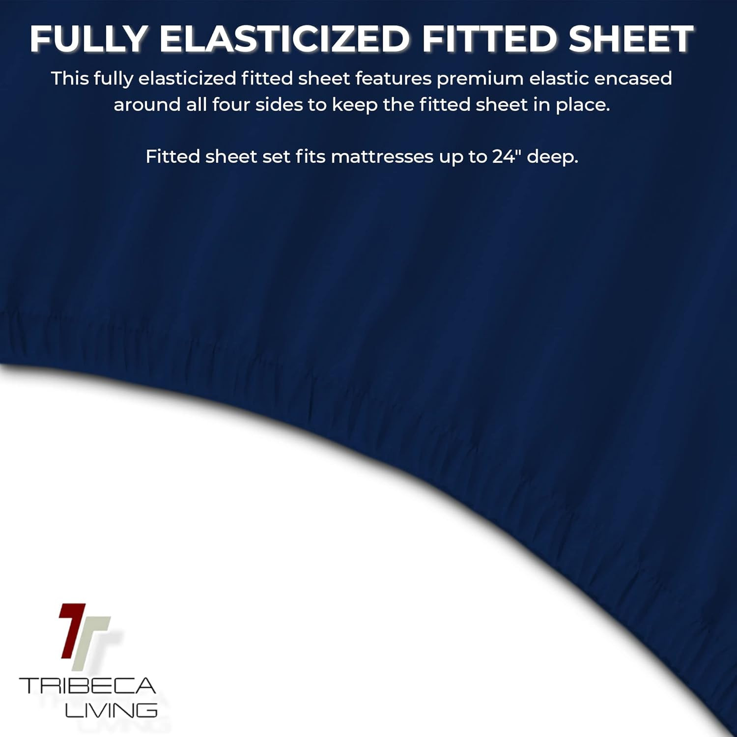 FLSOEDSS Luxury Solid Flannel Deep Pocket Sheet Set, Full, Dark Blue