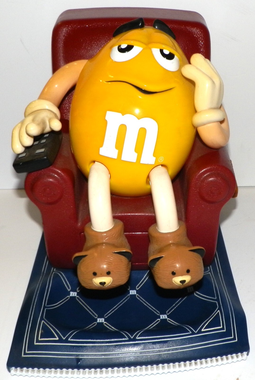 M&M's "Couch Potato" Yellow M Reclining In Lounge Chair with TV Remote Dispenser
