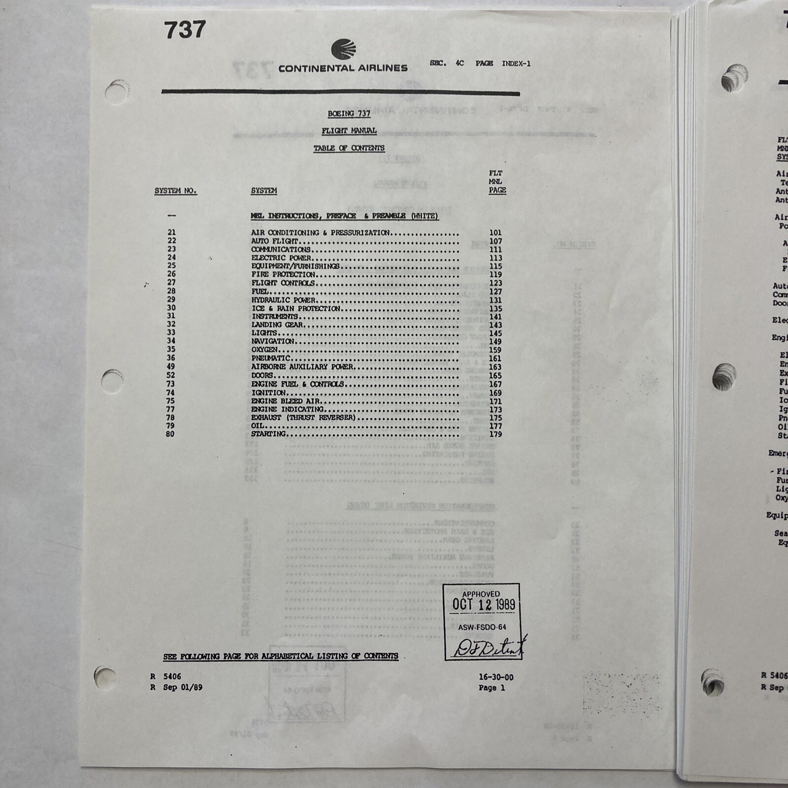 Boeing 737 Minimum Equipment List (MEL)