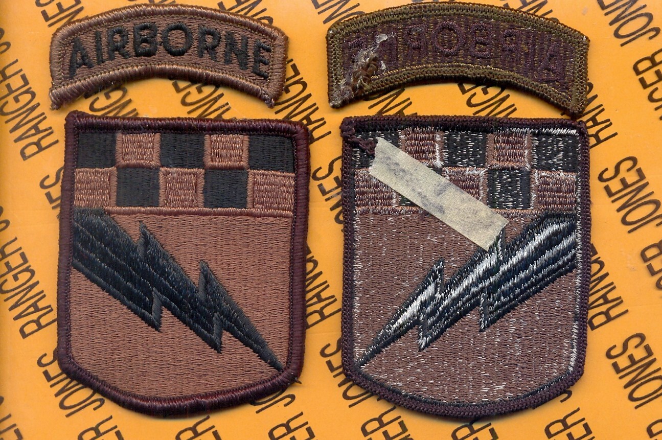 US Army 525th Military Intelligence Bde. Airborne OD Green Black BDU patch m/e