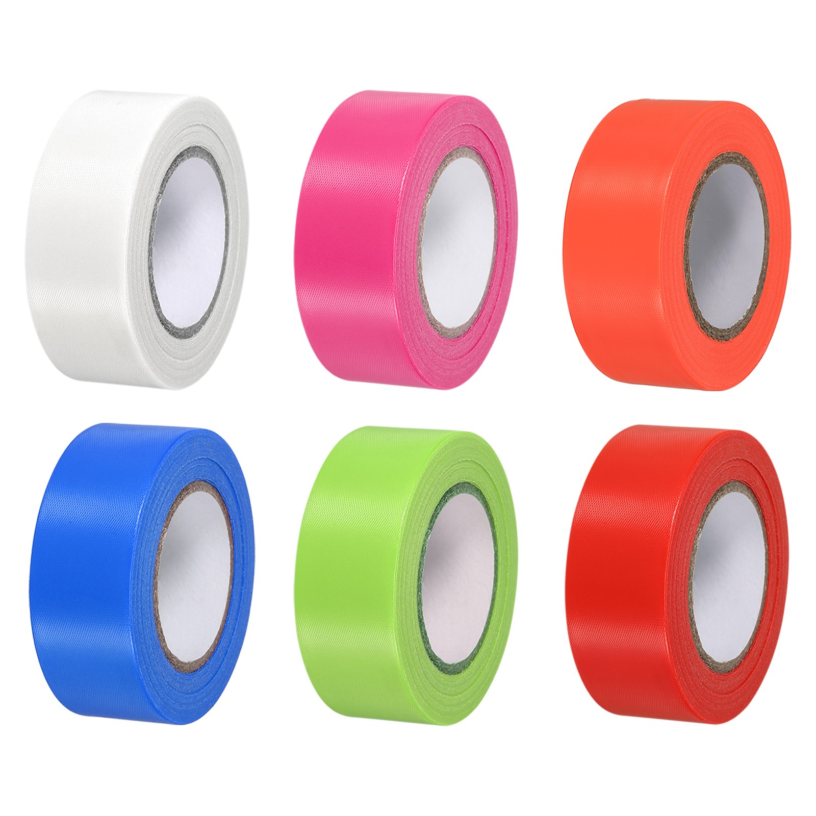 Signage tape 1\"x98', 6pcs PVC non-adhesive for neon multicolor