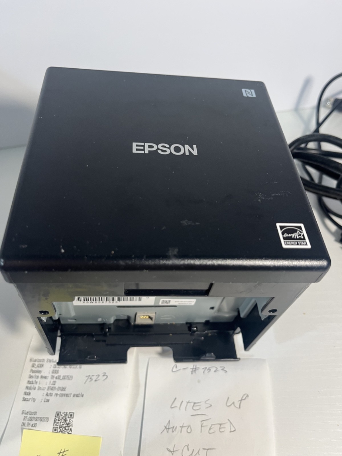 EPSON TMm30ii BLUETOOTH Printer + Power Supply ~TESTED #c7523 $5s/h