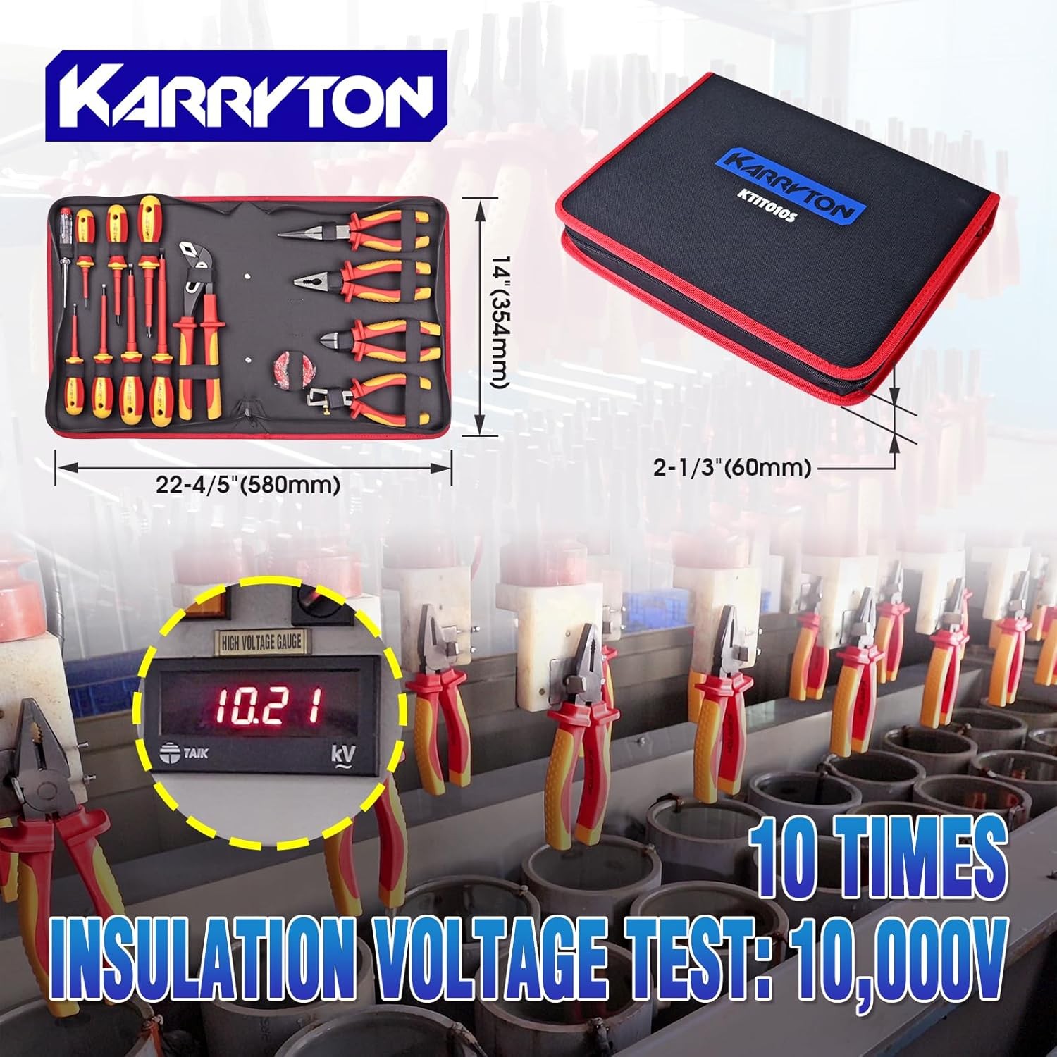 Insulated Electrician Tool Set,VDE Certified Electrical Tools Kit with Pliers