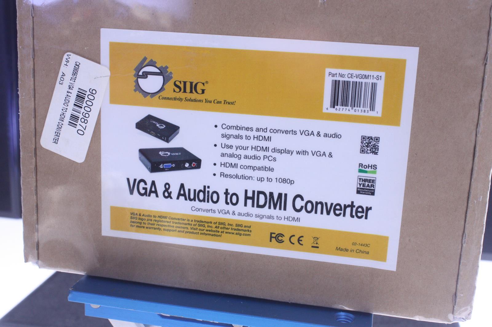 NEW SIIG CE-VG0M11-S1 VGA and Audio to HDMI Converter sku 221035