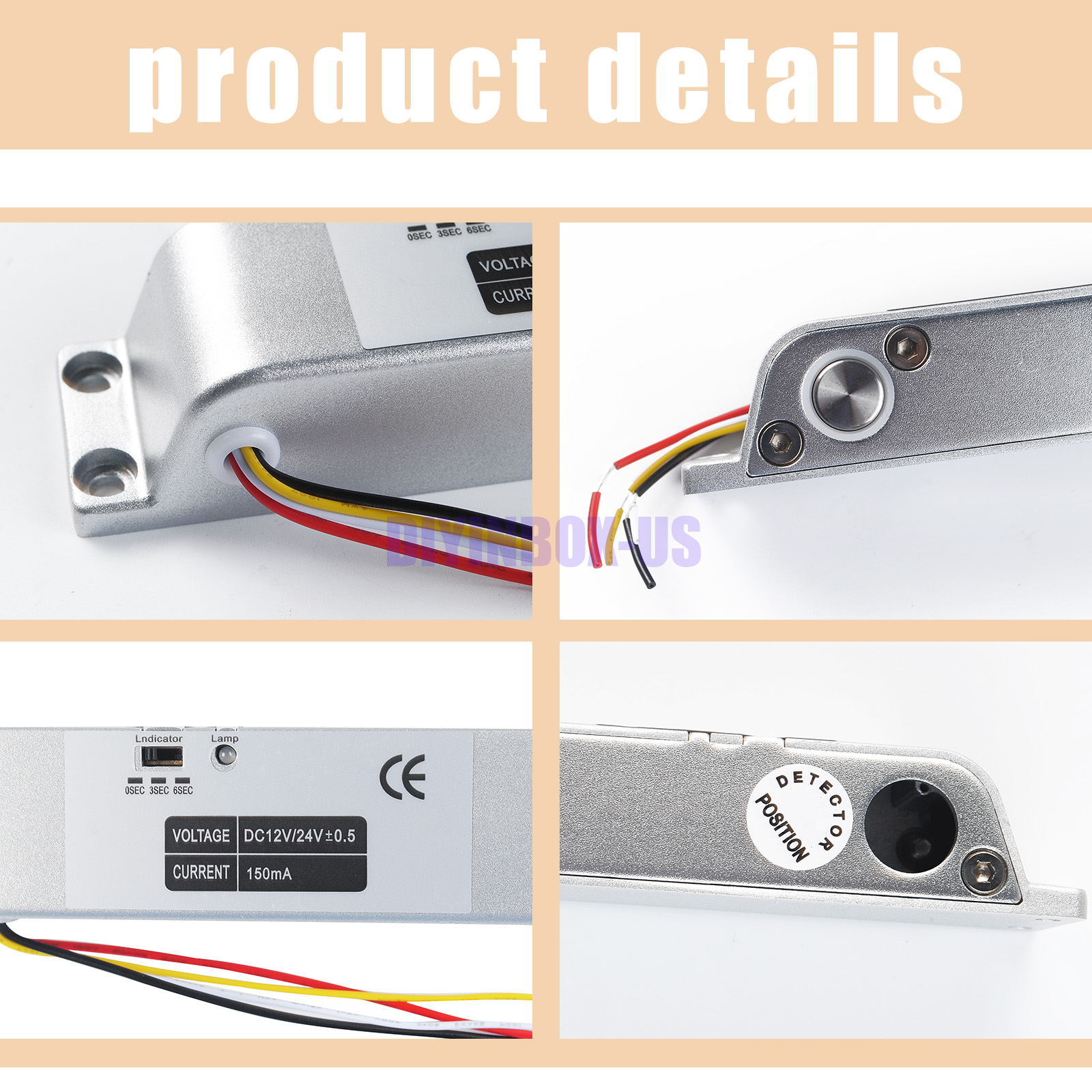 Electric Drop Bolt Lock Security System Fail-Safe Control Easy To Install DC12V