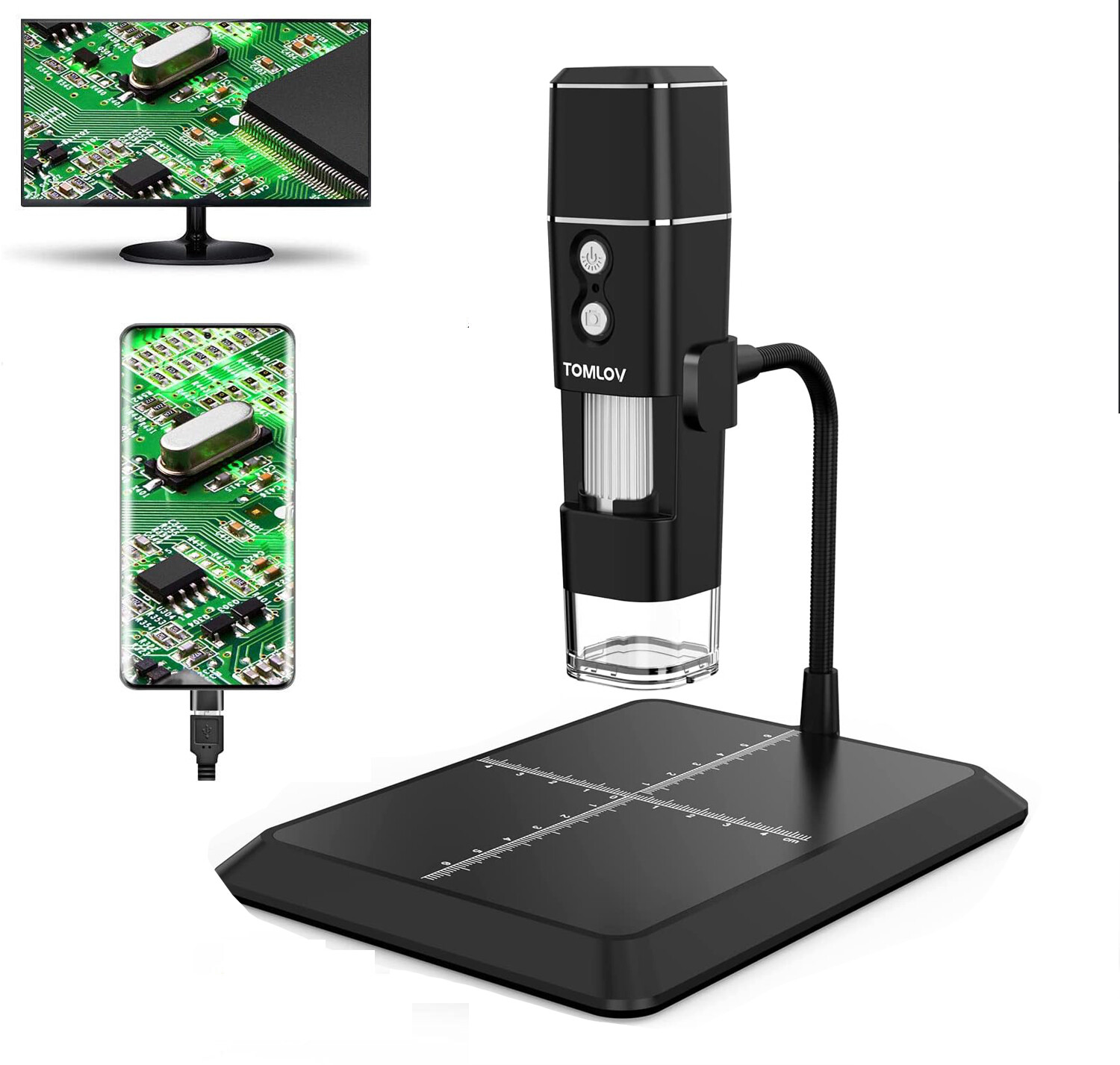 TOMLOV Wireless Digital Microscope 1000X WiFi Jewelry Coin Microscope Camera