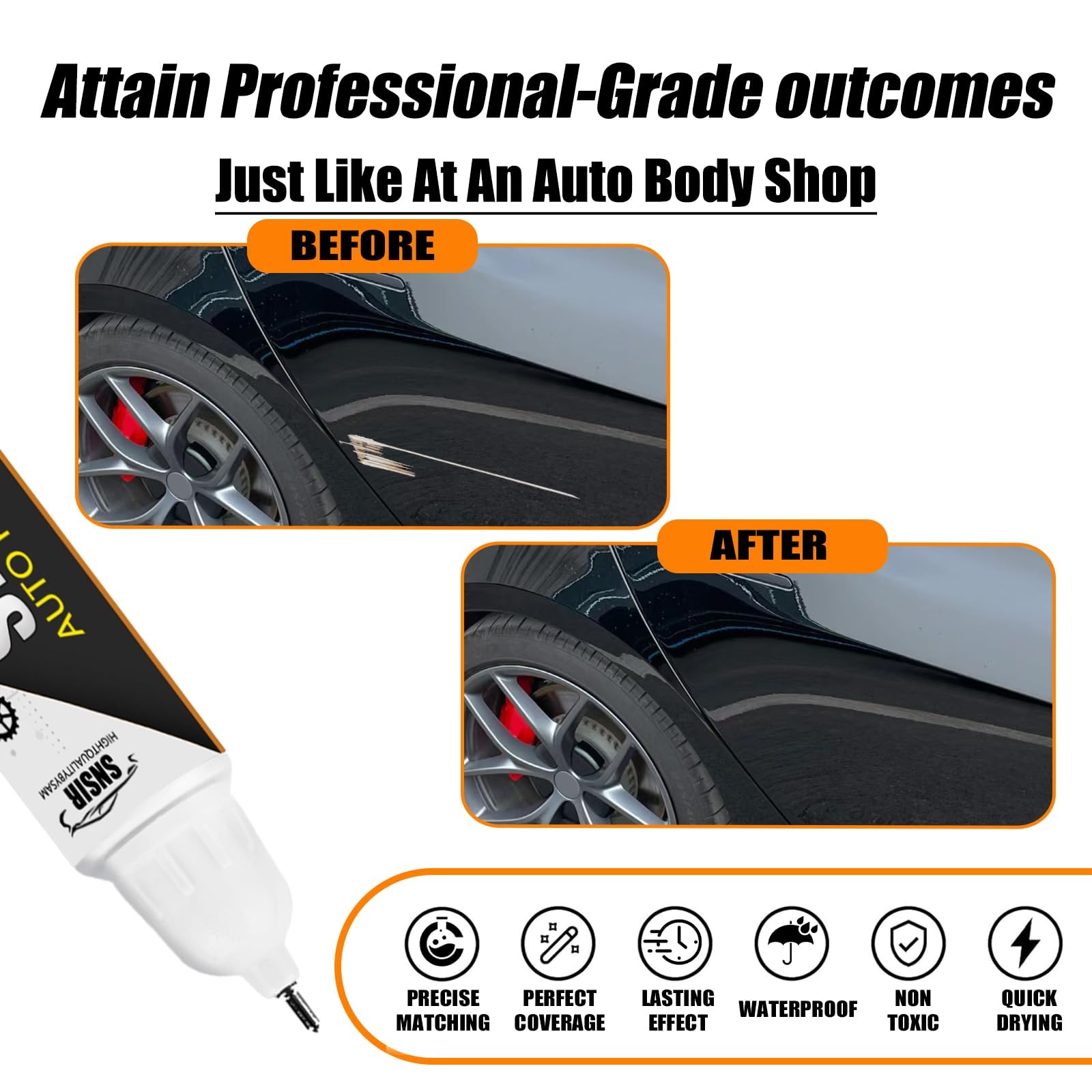 Car Touch up Paint(Solid Black(PBSB)) Compatible with Tesla Model Y/3/X/S, Ca...