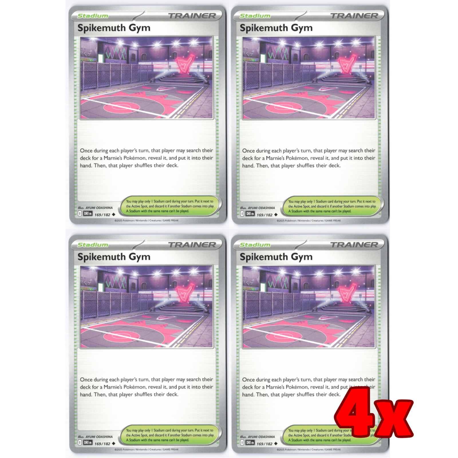 Pokémon TCG 4x Spikemuth Gym 169/182 Destined Rivals Playset NM
