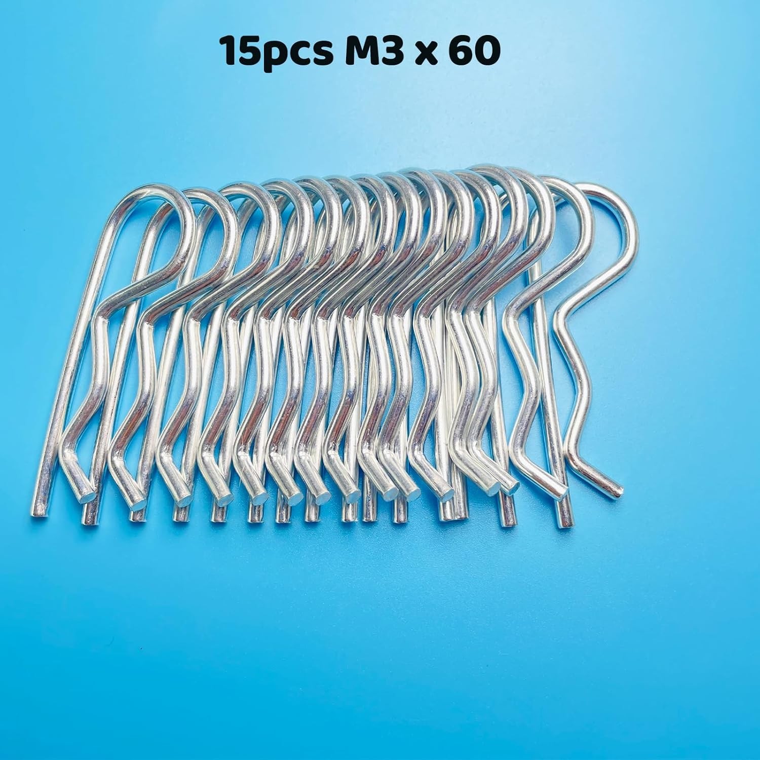 Jongdari 15pcs Cotter Pins, Heavy Duty Large - M3x60mm, Silver