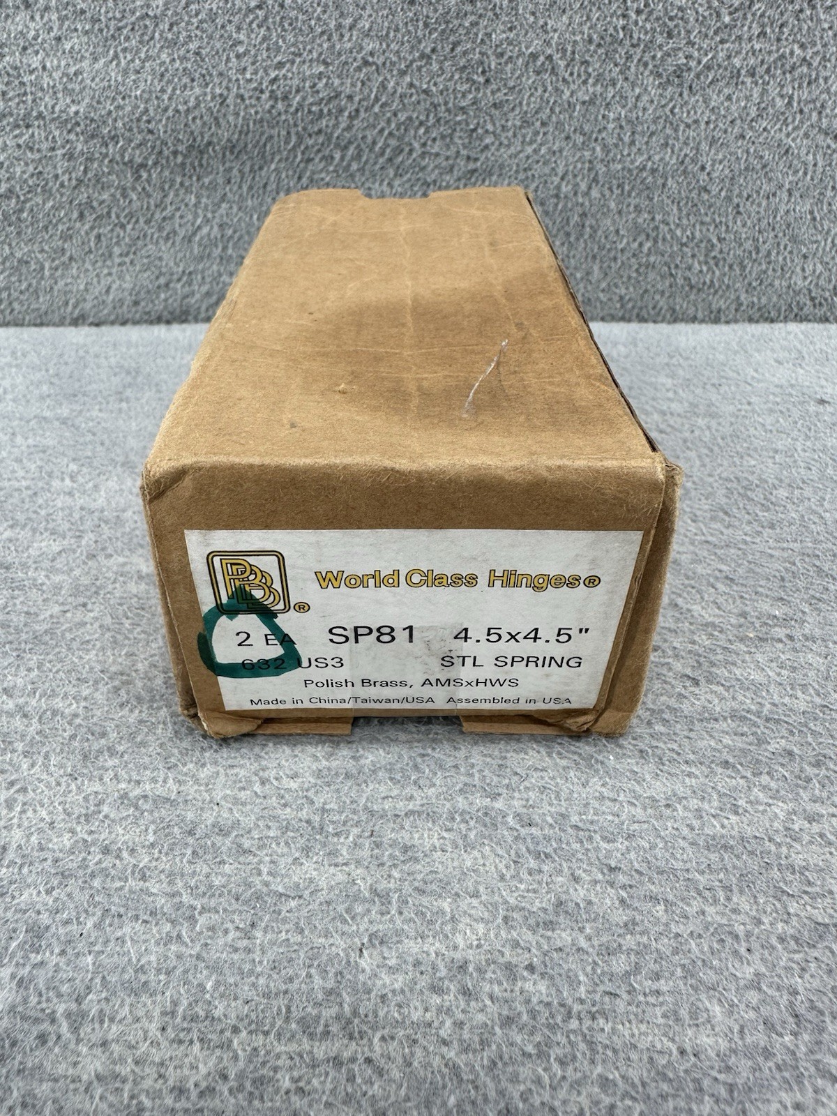 PBB SP81 - World Class Hinges Dull Polish Brass 4.5x4.5'' AMSxHWS 2-PACK