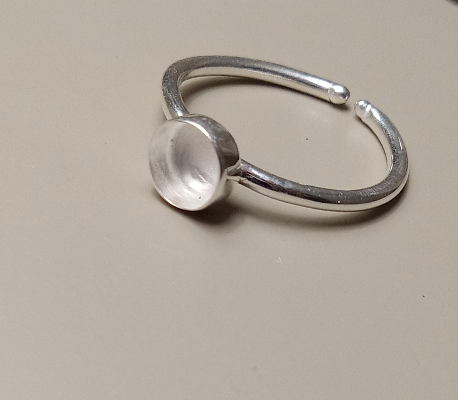 925 Sterling Silver Adjustable Bezel Cabochon Ring Blank Setting/Mounting