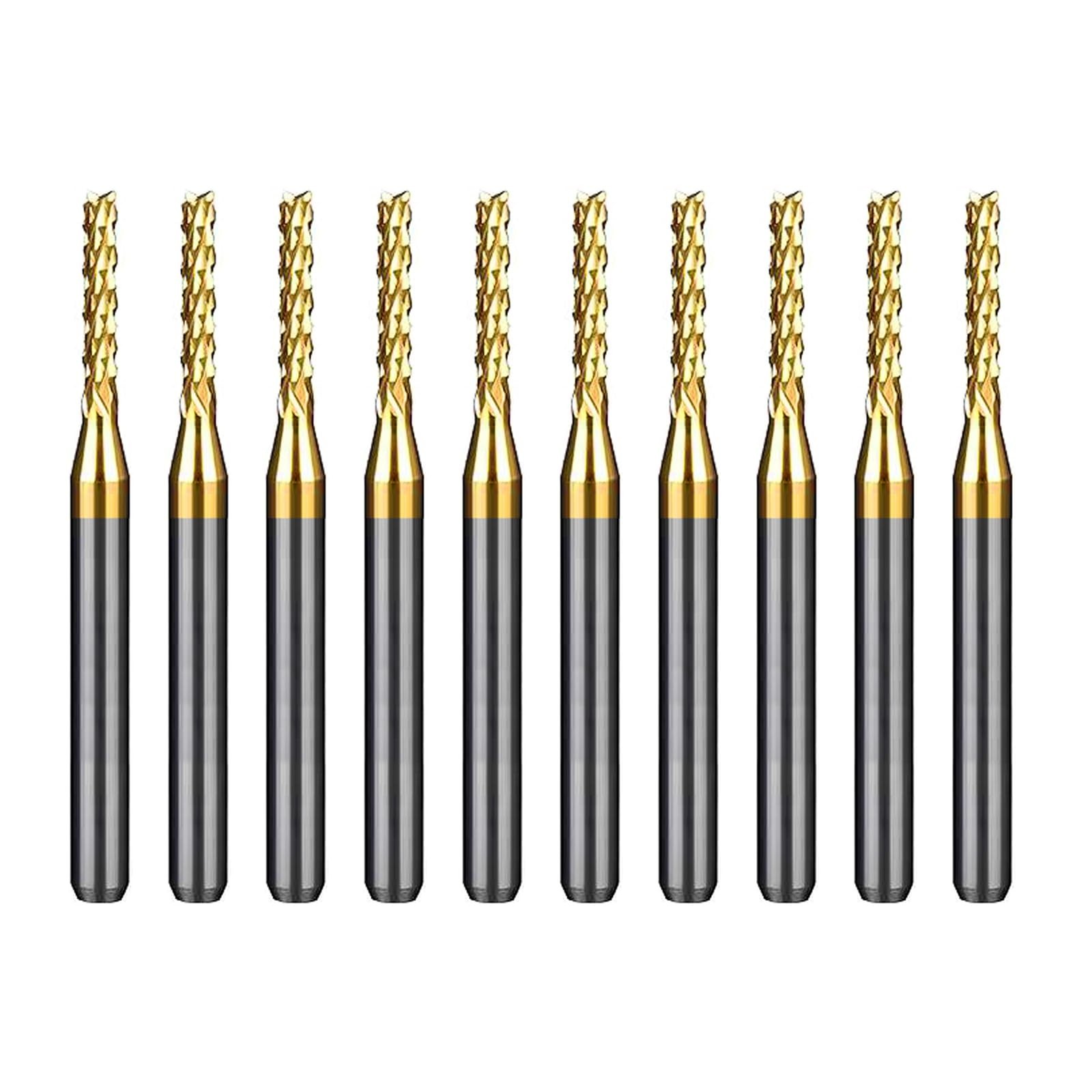 Tools 10Pcs 1.8mm TiN Coating Solid Carbide End Mill Engraving Milling Cutter...