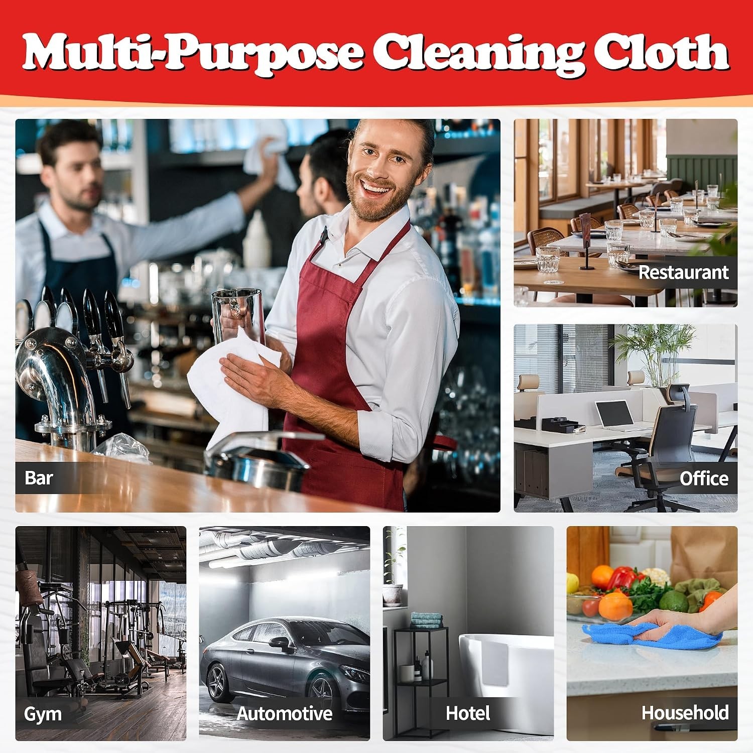 Microfiber Car Cleaning Rags, 24-Piece Set - Durable & Machine Washable