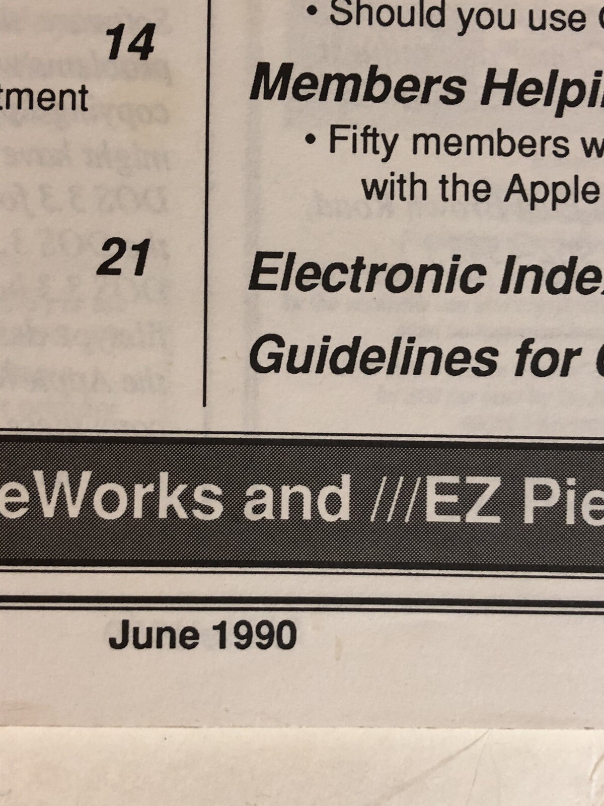 vintage Apple Works Forum June 1990