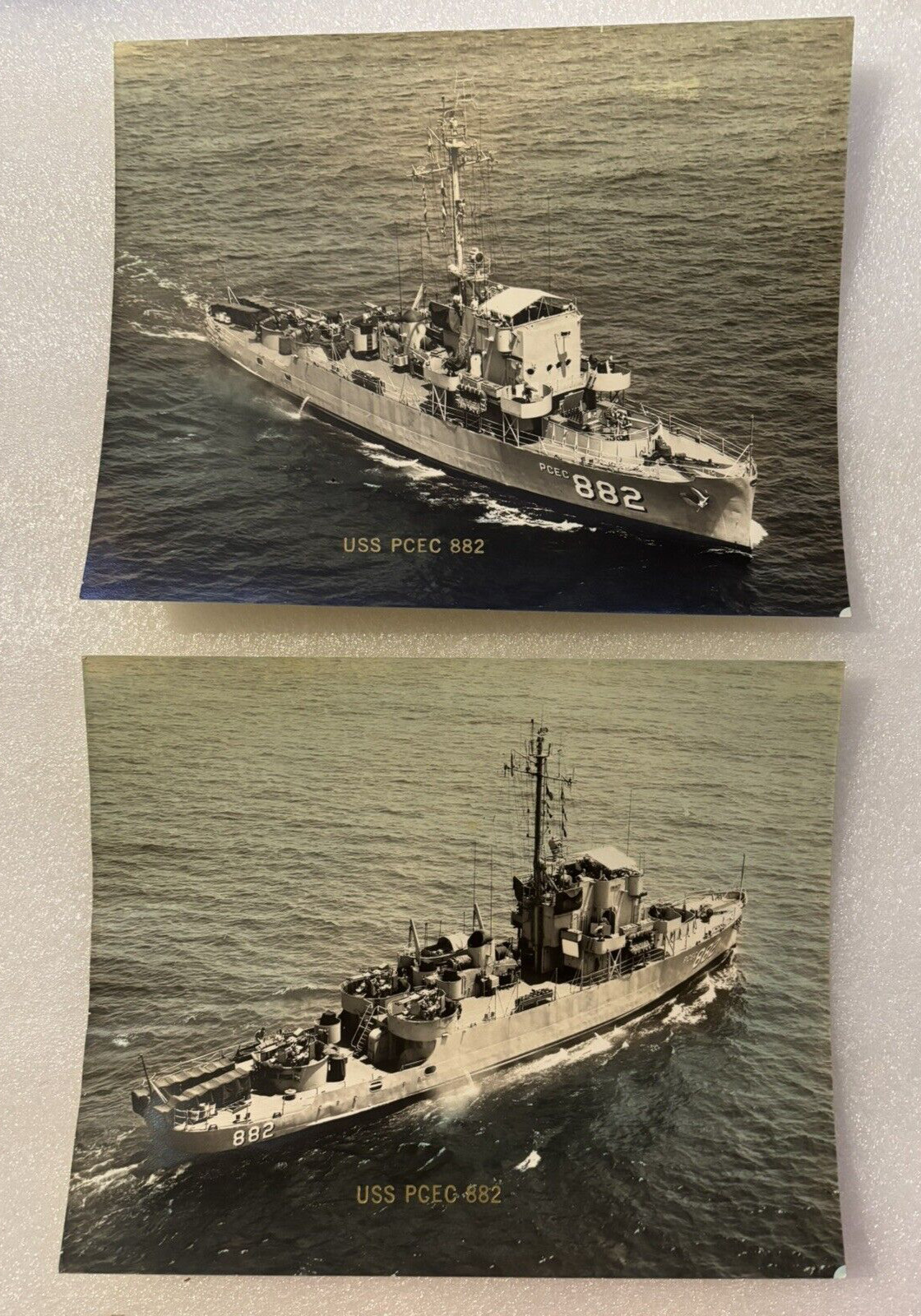 1950s USS PCEC 882 / US NAVY SHIP Korea LOT OF 2 / 8x10 Photo