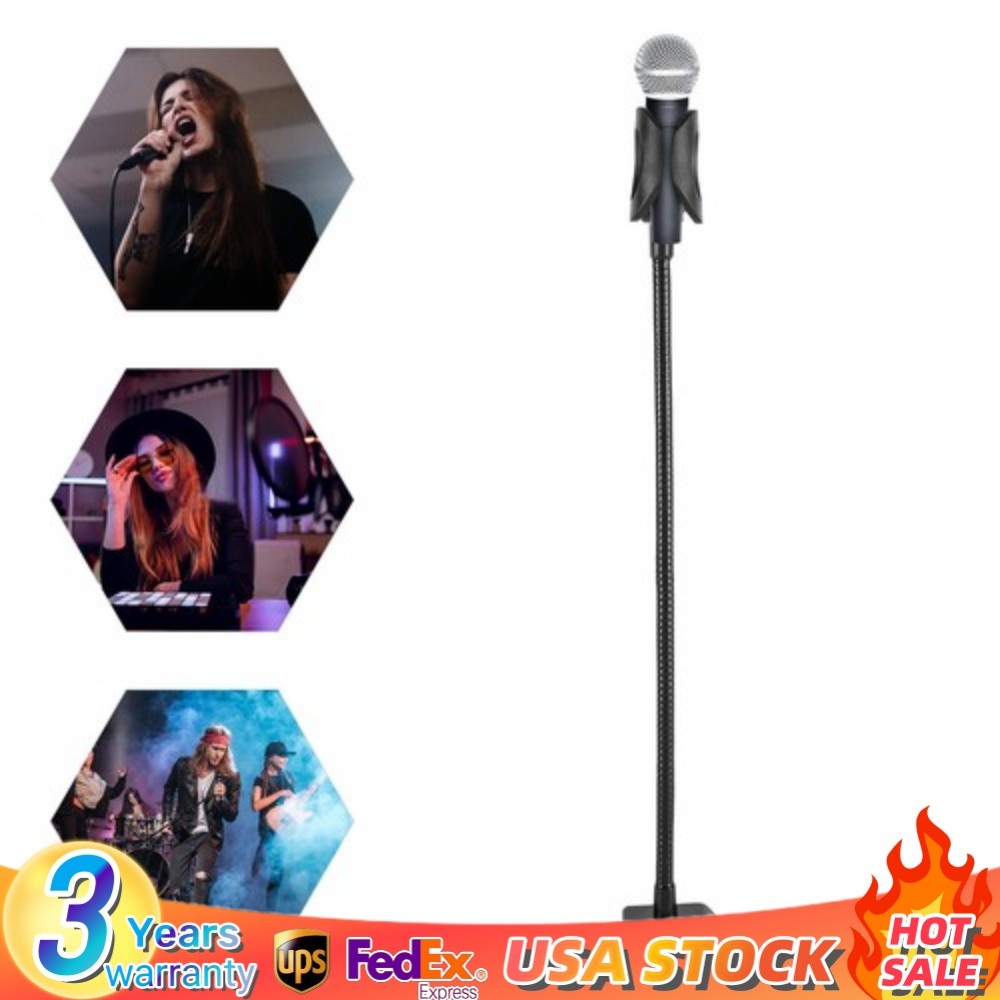 Adjustable Gooseneck Microphone Stand with Desk Clamp Fit for Radio Broadcasting