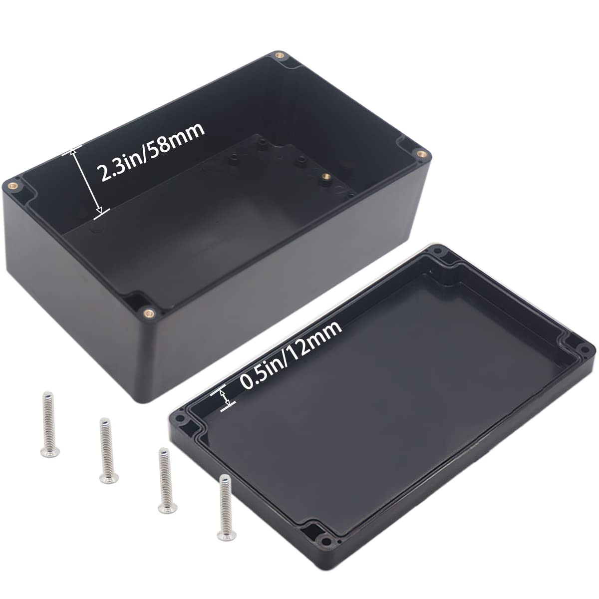 Watertight Junction Box, IP67 Waterproof Project Box Durable ABS Plastic Electr