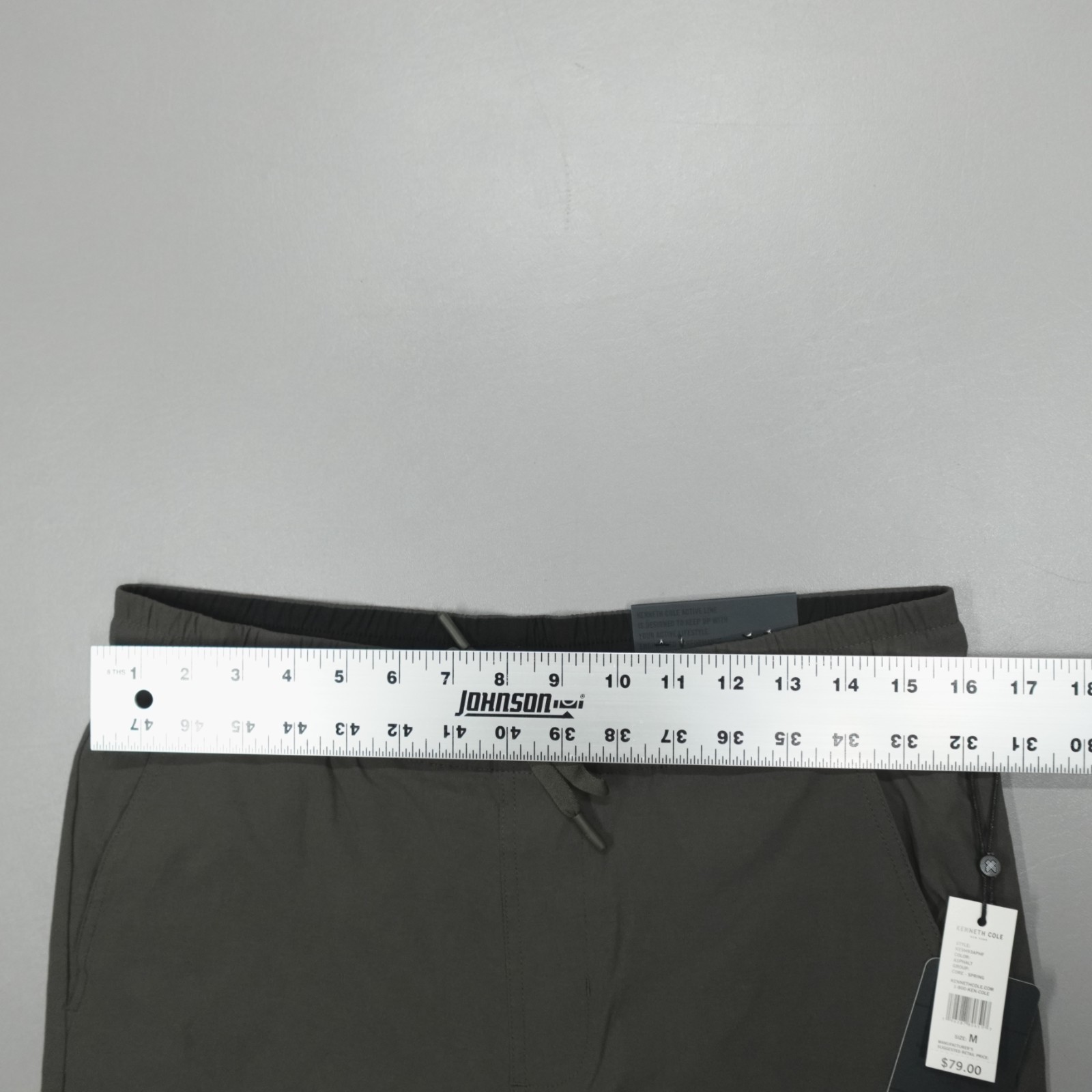 Kenneth Cole Performance Tech Jogger Cargo Tapered Woven Nylon Stretch Asphalt