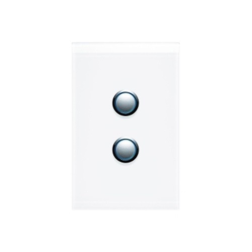 Clipsal Saturn 4062PBL-PW 2gang Blue LED Wall Switch Pure White