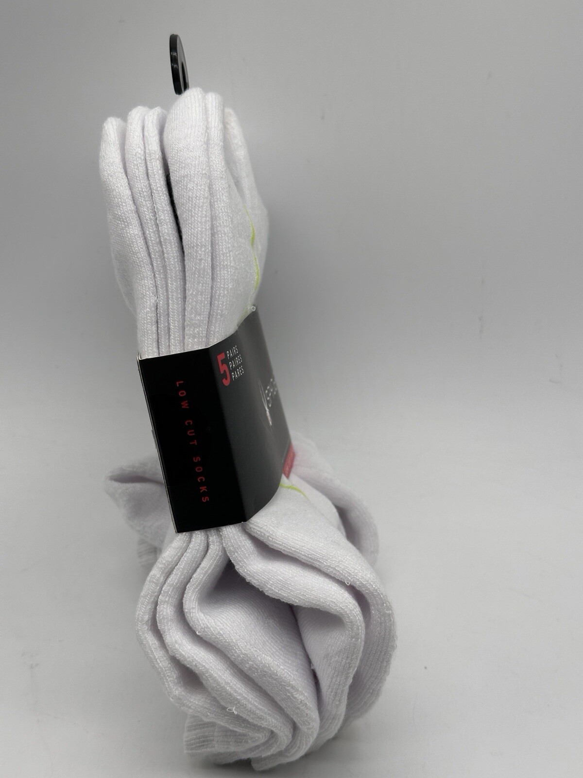 NEW 5 PAIR PACK MENS SPYDER HALF CUSHION LOW CUT SOCKS LARGE WHITE COMFORT WELT