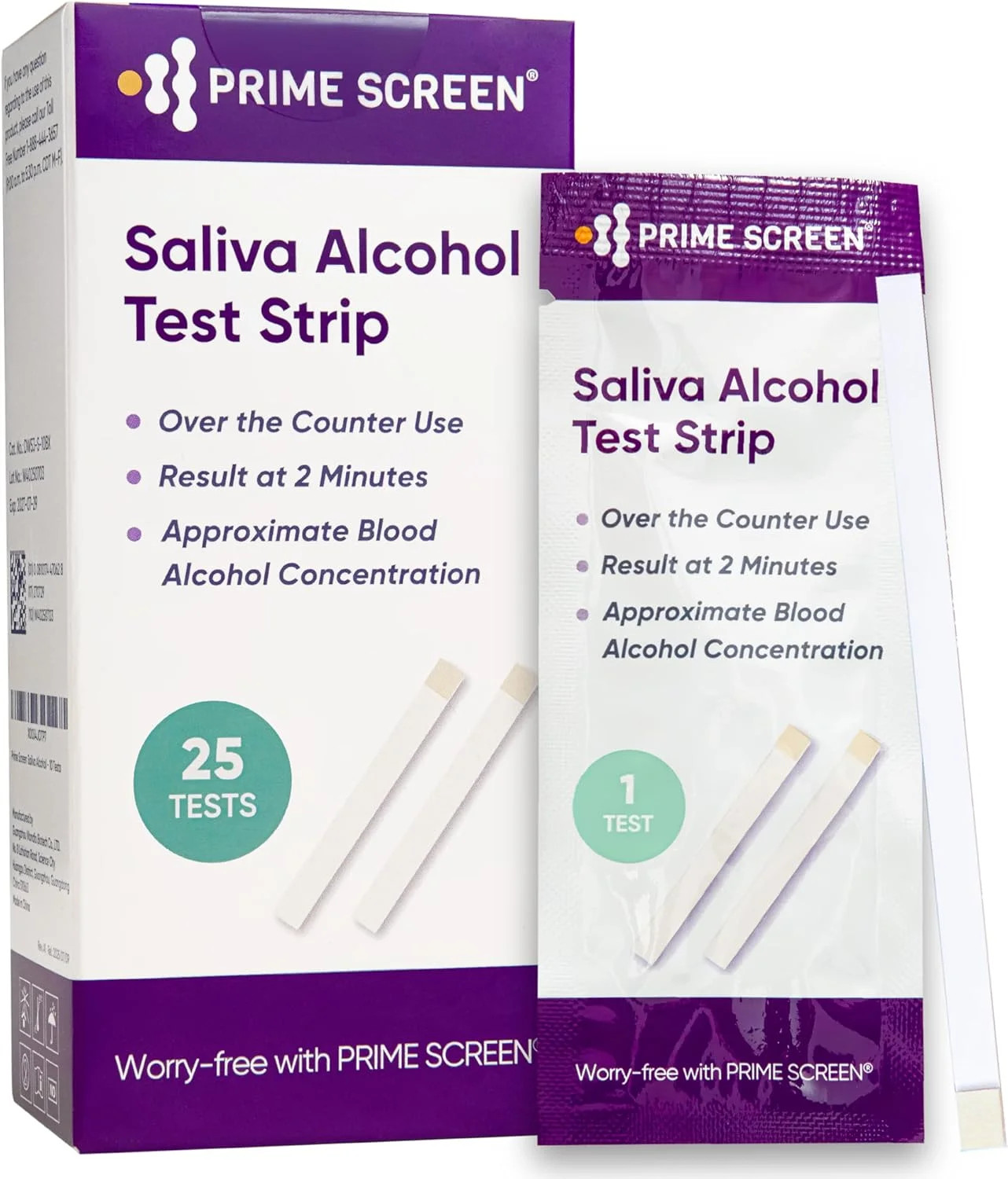 Prime Screen Saliva Alcohol Test Strip, High Accurate Home Test, Result in 2 Min