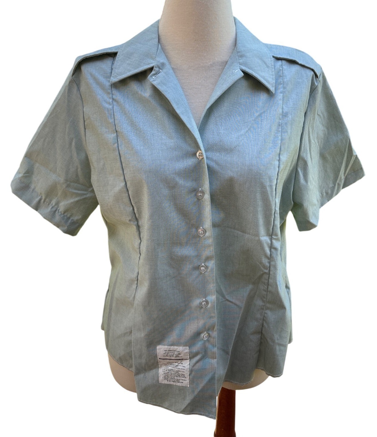 Womens Army Green Short Sleeve Uniform Shirt By DSCP Size 20R Polyester/Cotton