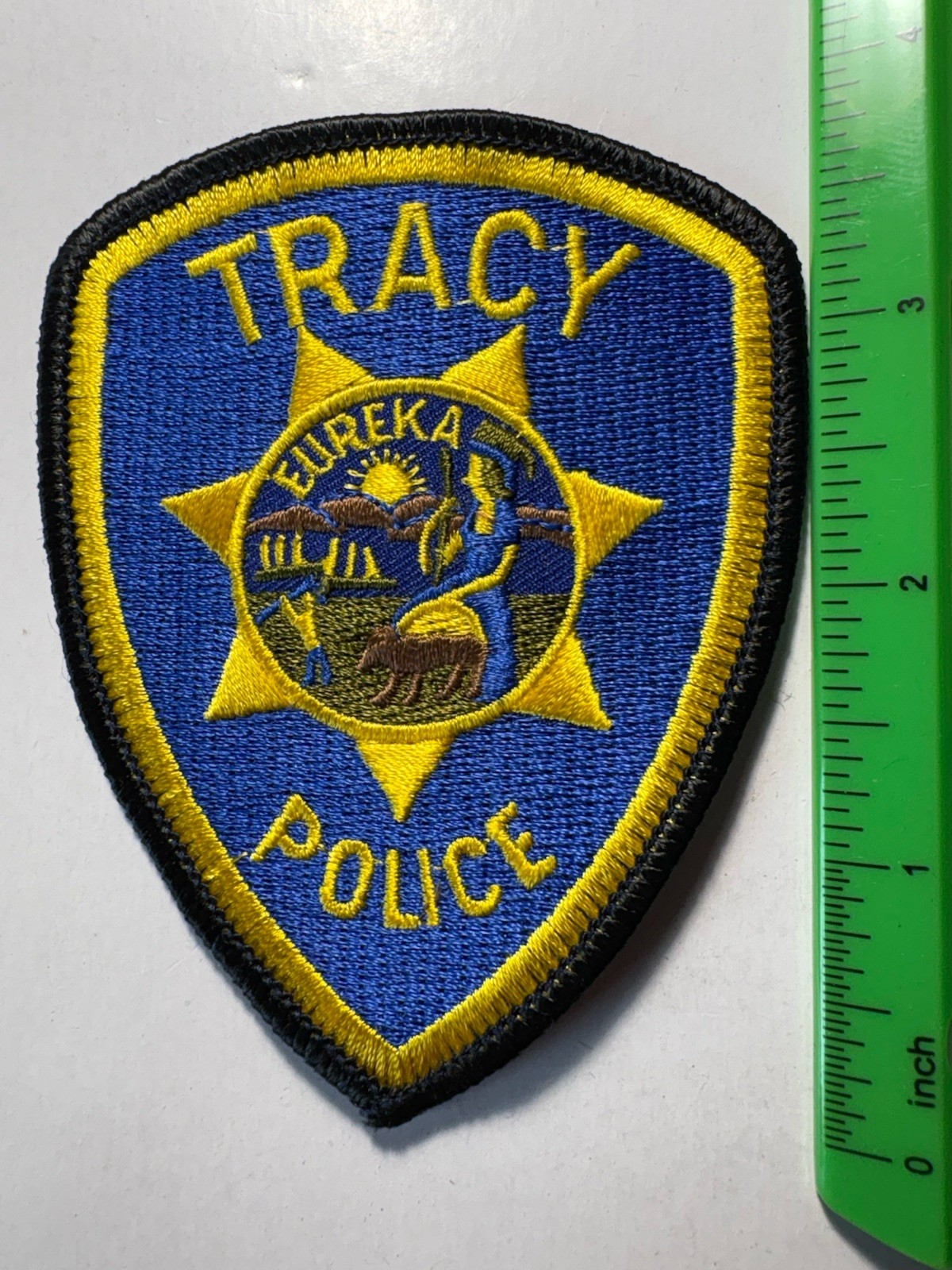 Tracy California Police Patch ~ 4” Tall