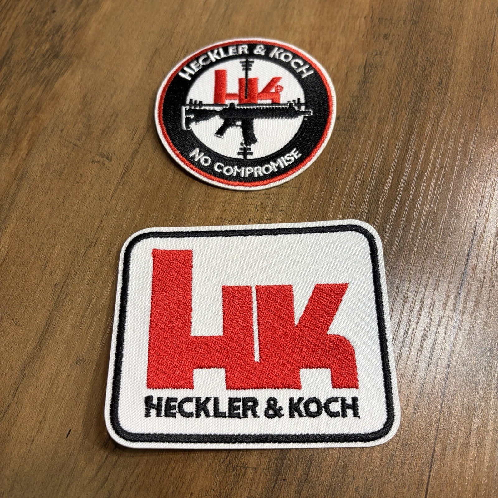 HK Heckler & Koch Firearms Guns Military Morale Streetwear Hat Patch (2 Pack)