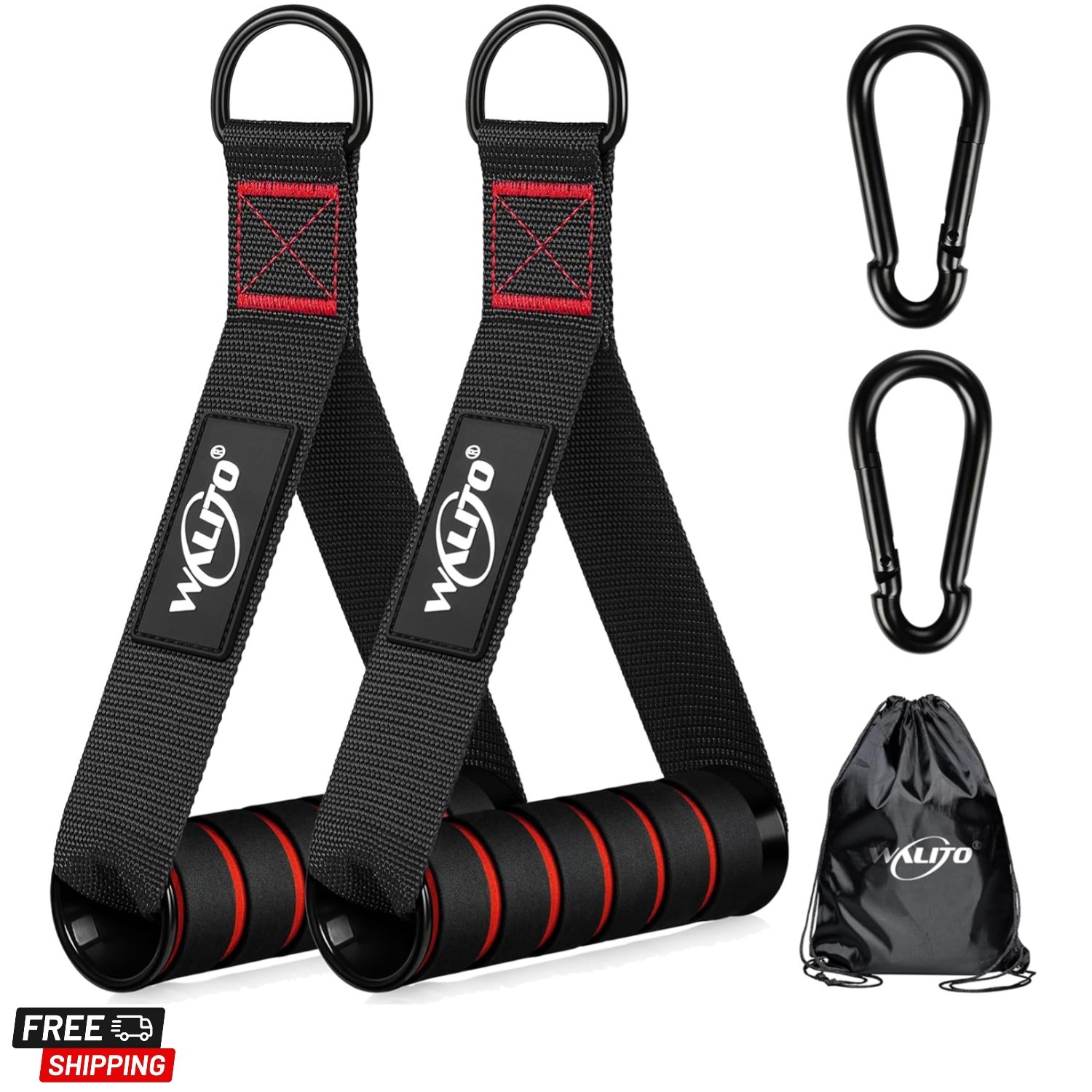 Exercise Handles, Replacement Cable Machine Attachments for Home Gym Equipmen...