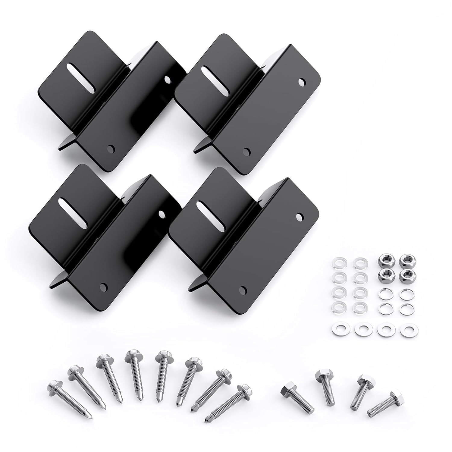 Solar Panel Mounting Brackets, Black Aluminum 4 Pack Z Brackets, Corrosion