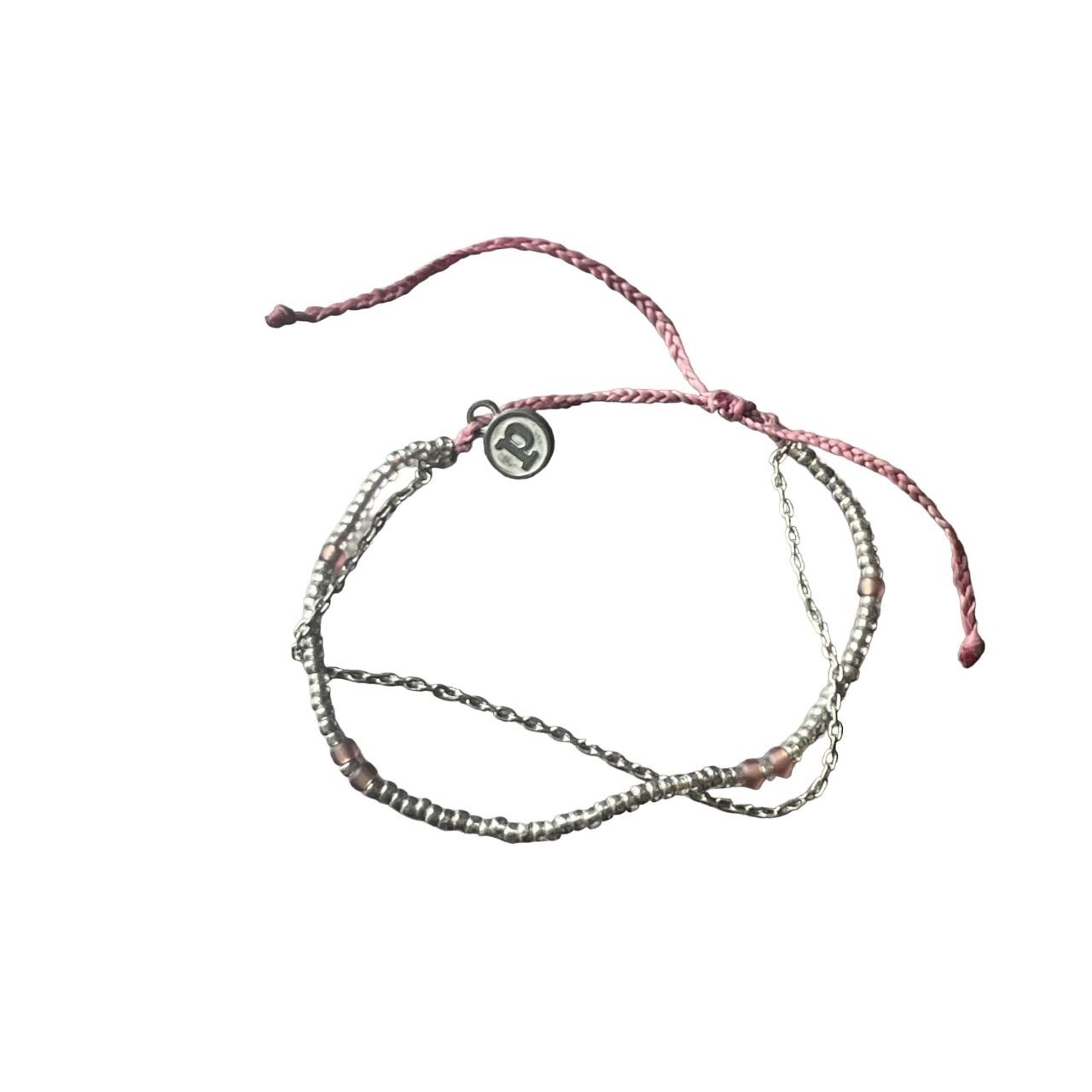 Pura Vida Sand Dollar Purple Cord Adjustable Bracelet Handmade Artisan College