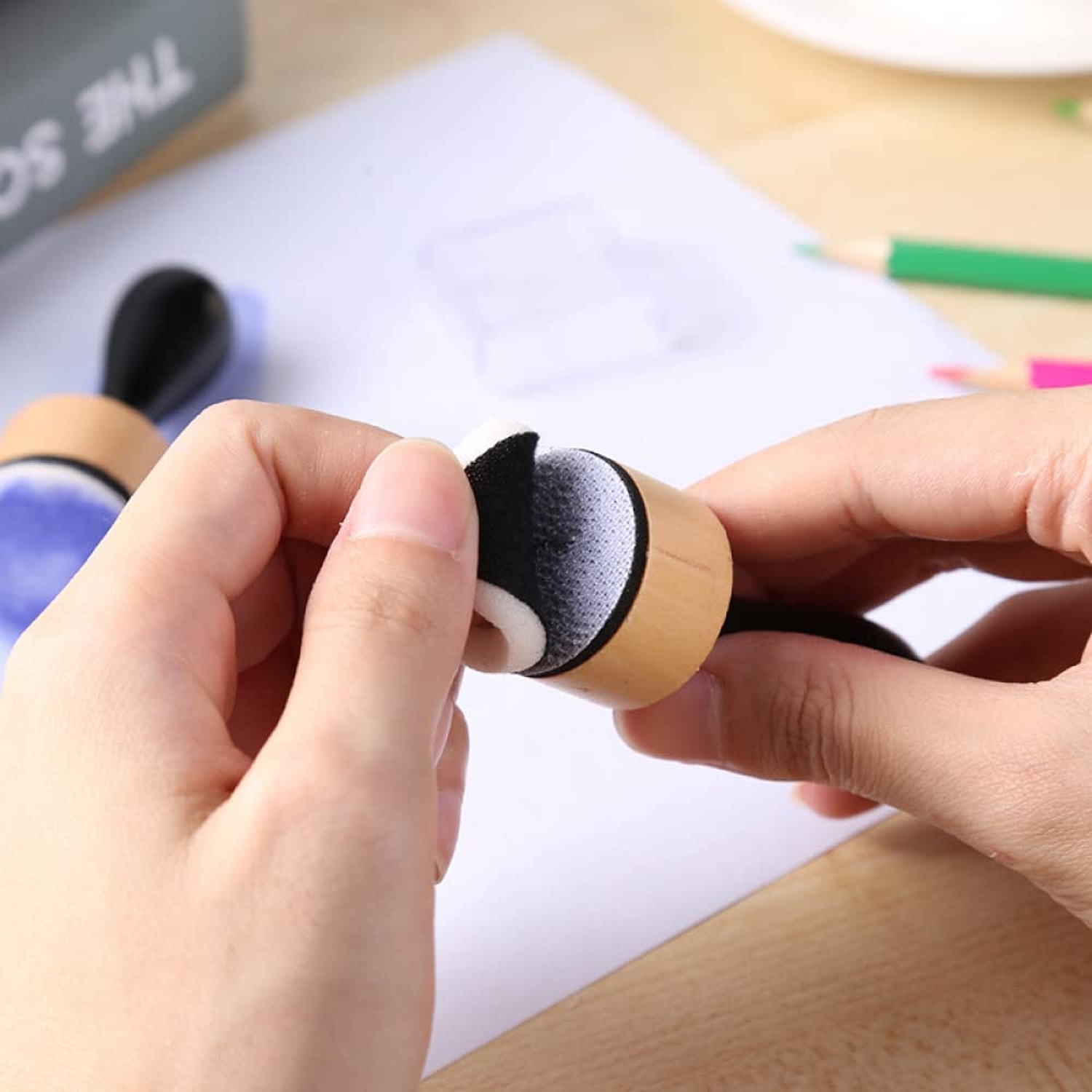 CYFUN DESIGN Ink Paints Mixing Blending Tools,Mini Replacement Foam Refills a...