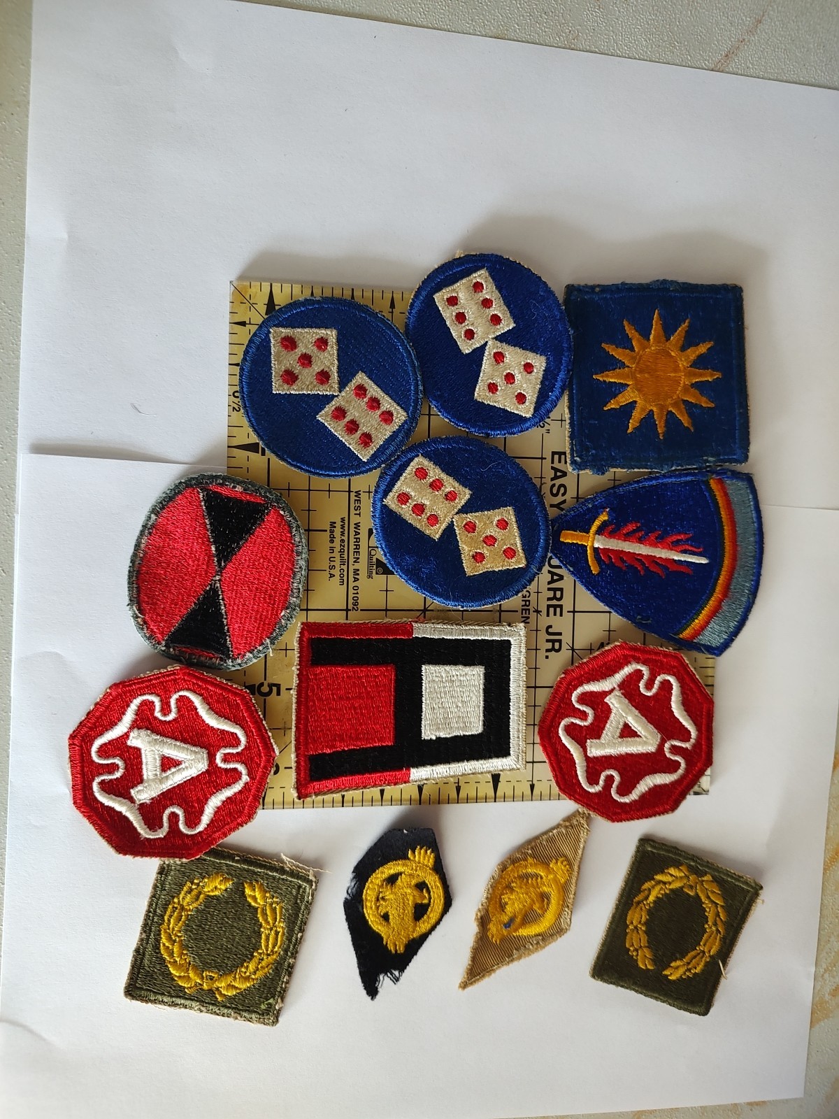 Lot of 13 WW2 and Post War Army Cut Edge Patches 051226