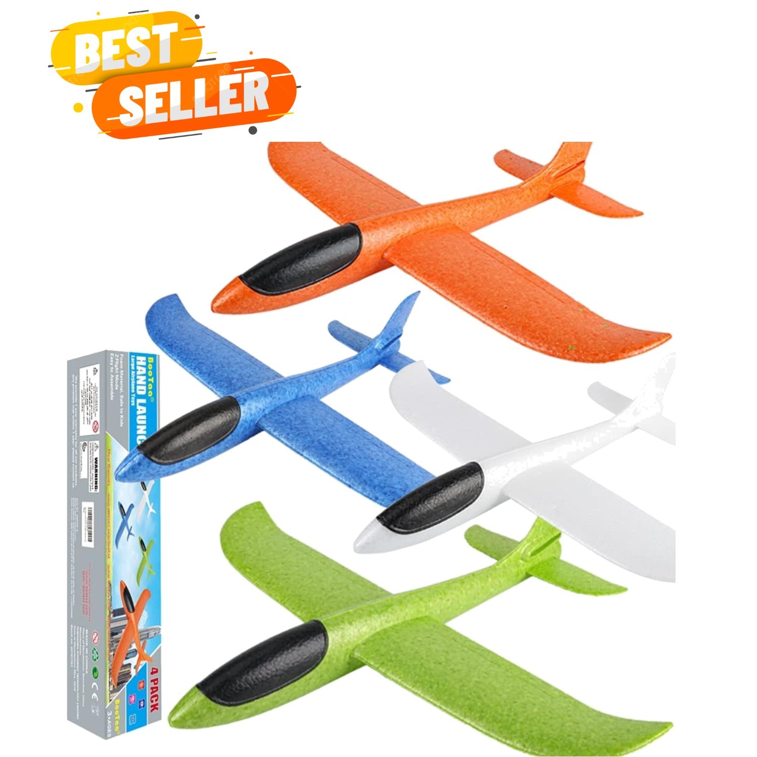 Exciting Birthday Gift: 4 Pack 17.5" Foam Airplane Toys - Great for Family Fun!