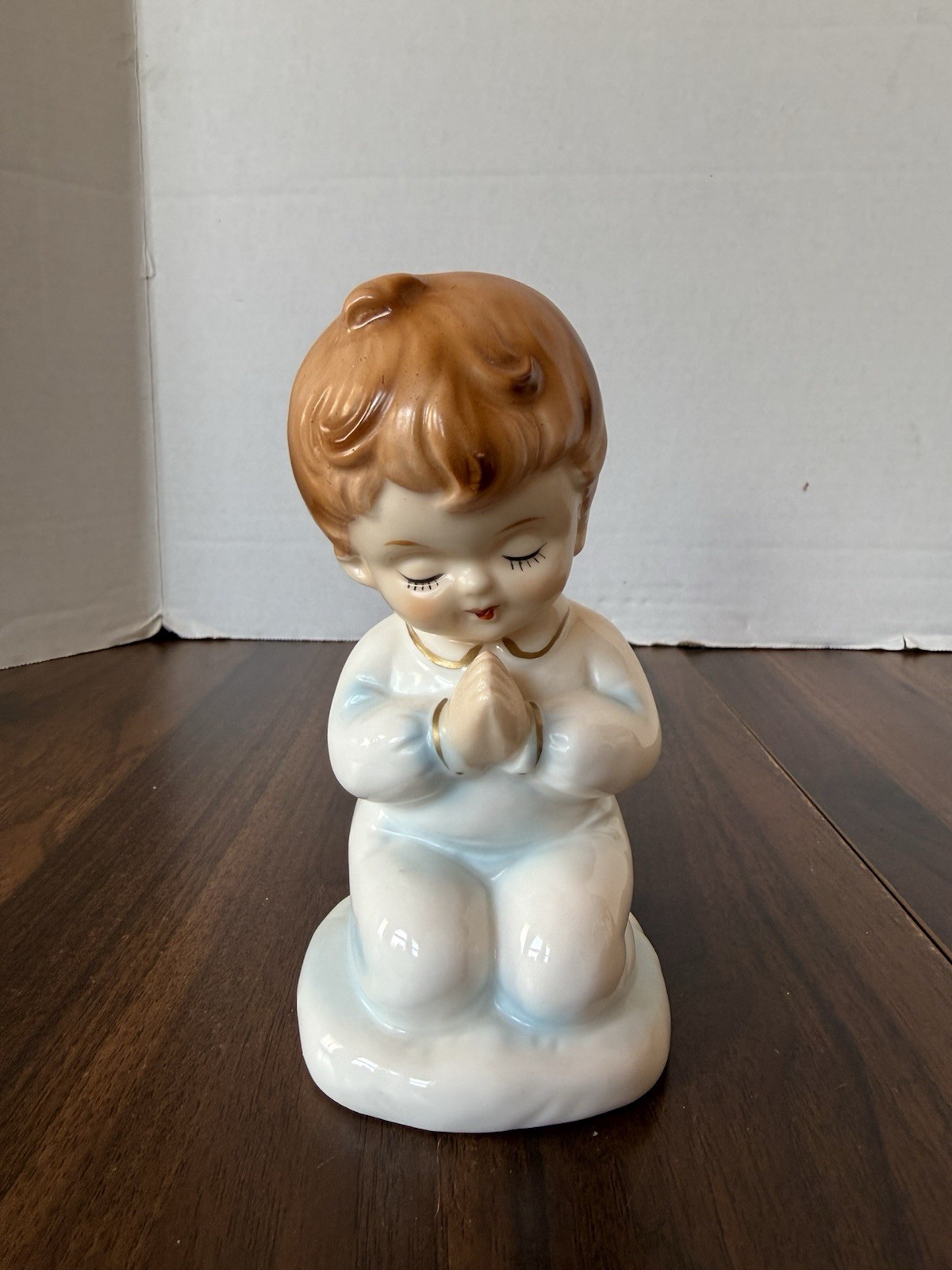 Lefton Praying Boy #04859 Figure nightlight W/out Light 1985 EUC Hand Painted