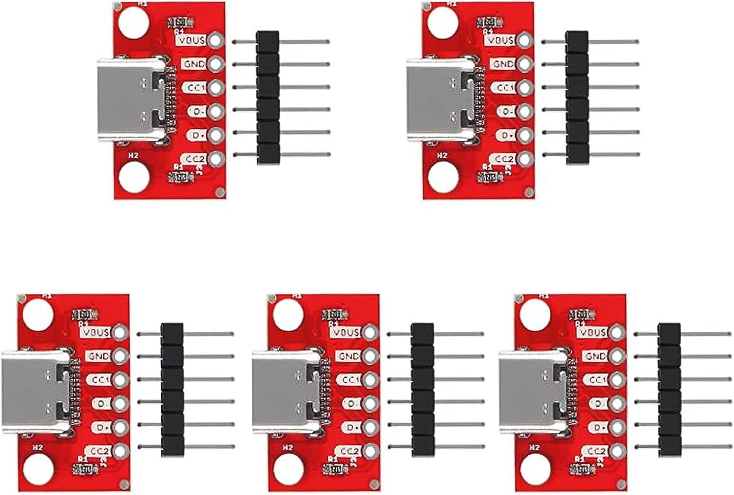 DIANN 5pcs USB Type-C Breakout Board Serial Basic Female