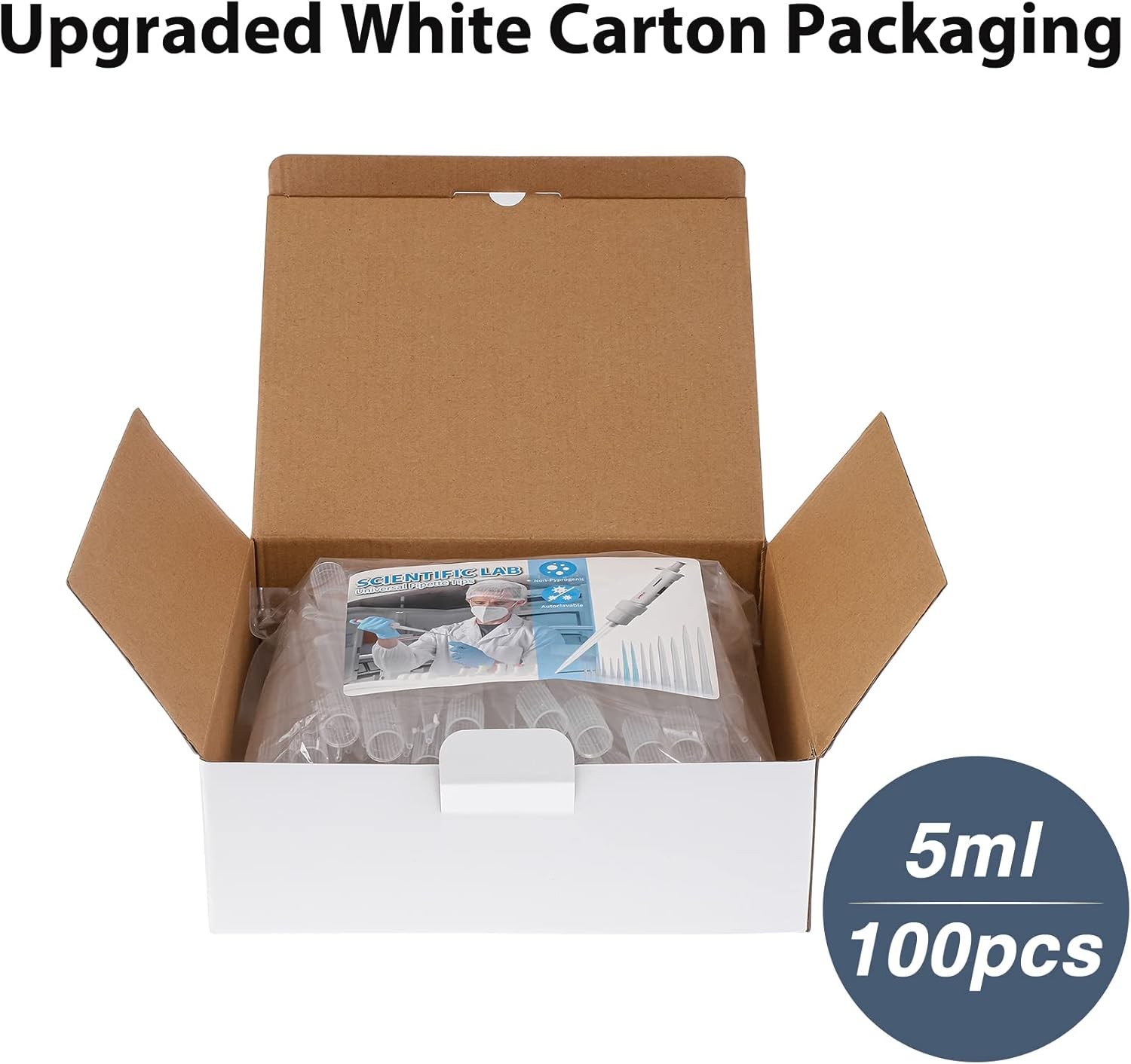 100pcs Laboratory Pipette Tips 5ML Micropipette Tips Disposable Universal