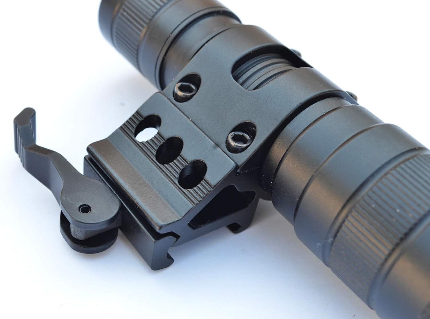 Offset angle flashlight Gun mount for Picatinny Weaver rails Fits 25mm 1" lights