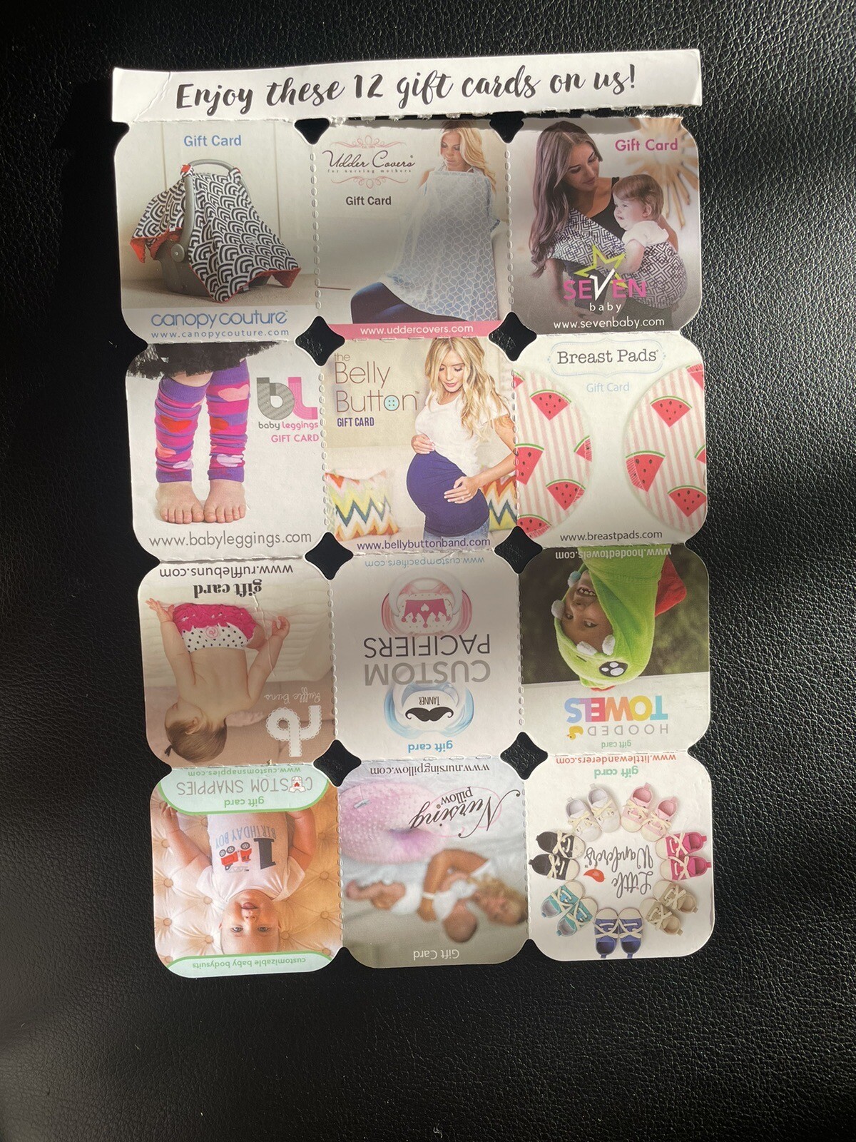 12 Baby gift cards ($400) nursing pregnancy kids newborn new mom leggings