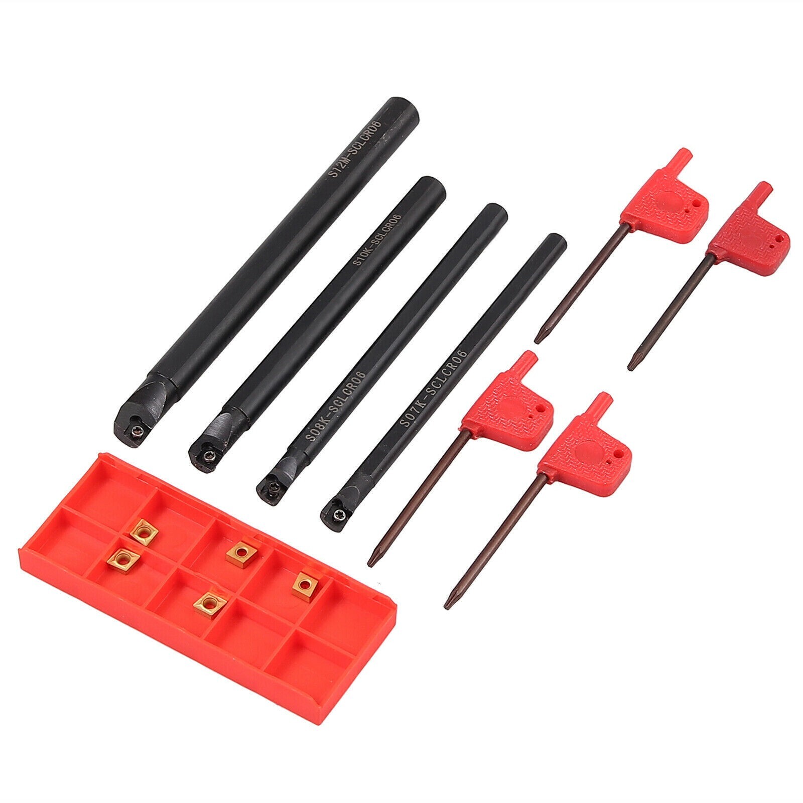 4 Sets 12mm Drill Rods with Carbide Inserts Turning Tool Holder