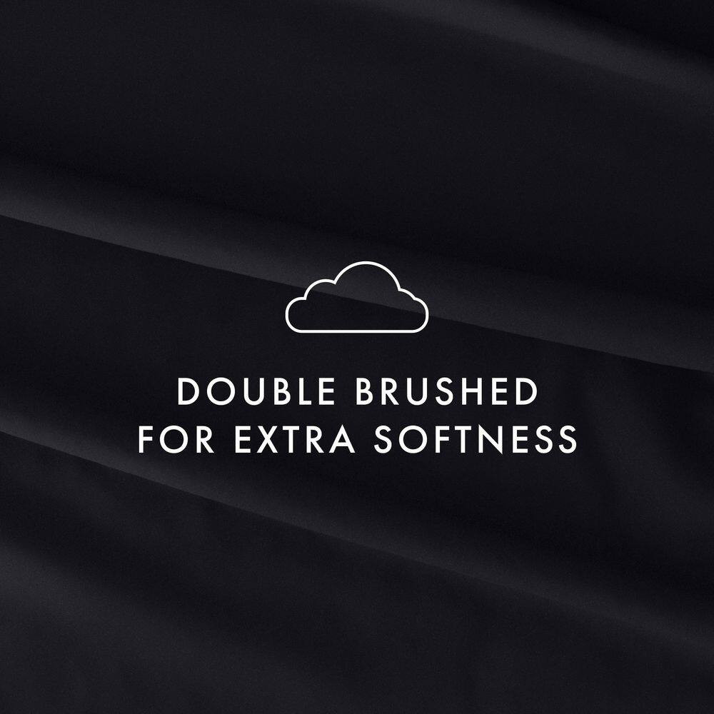 6-Piece Black Solid Microfiber Twin Sheet Set