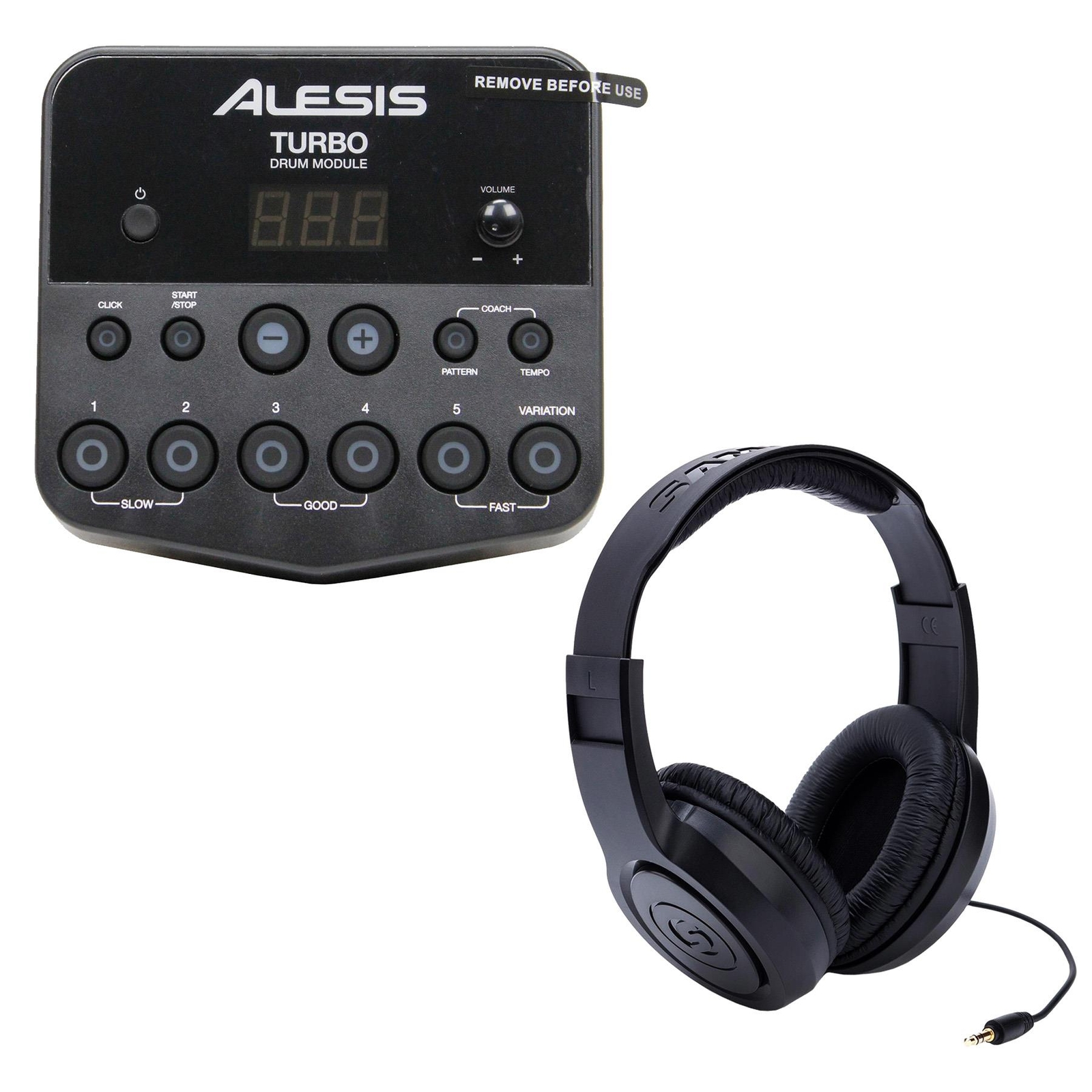 Alesis Turbo Electronic Drum Module Bundle with Samson SR350 Stereo Headphone