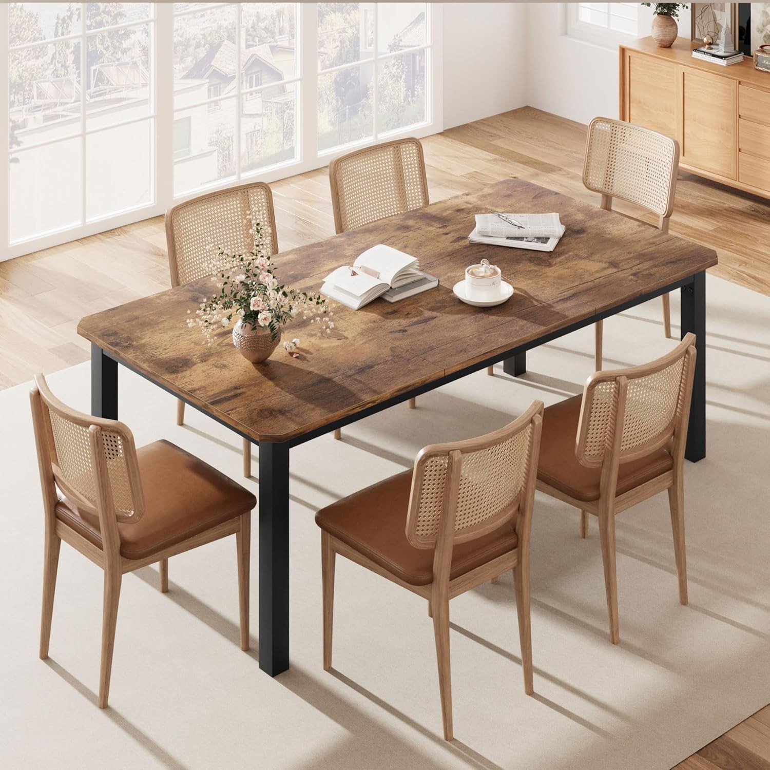 Industrial Dining Table for 6-8 People, 78.7'' Long  Kitchen Table ,No Chairs