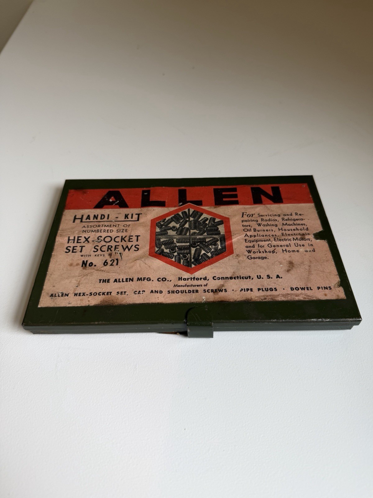 Allen No. 621 Vintage Holo-Krome Socket Set Screw & Wrench Assortment Antique