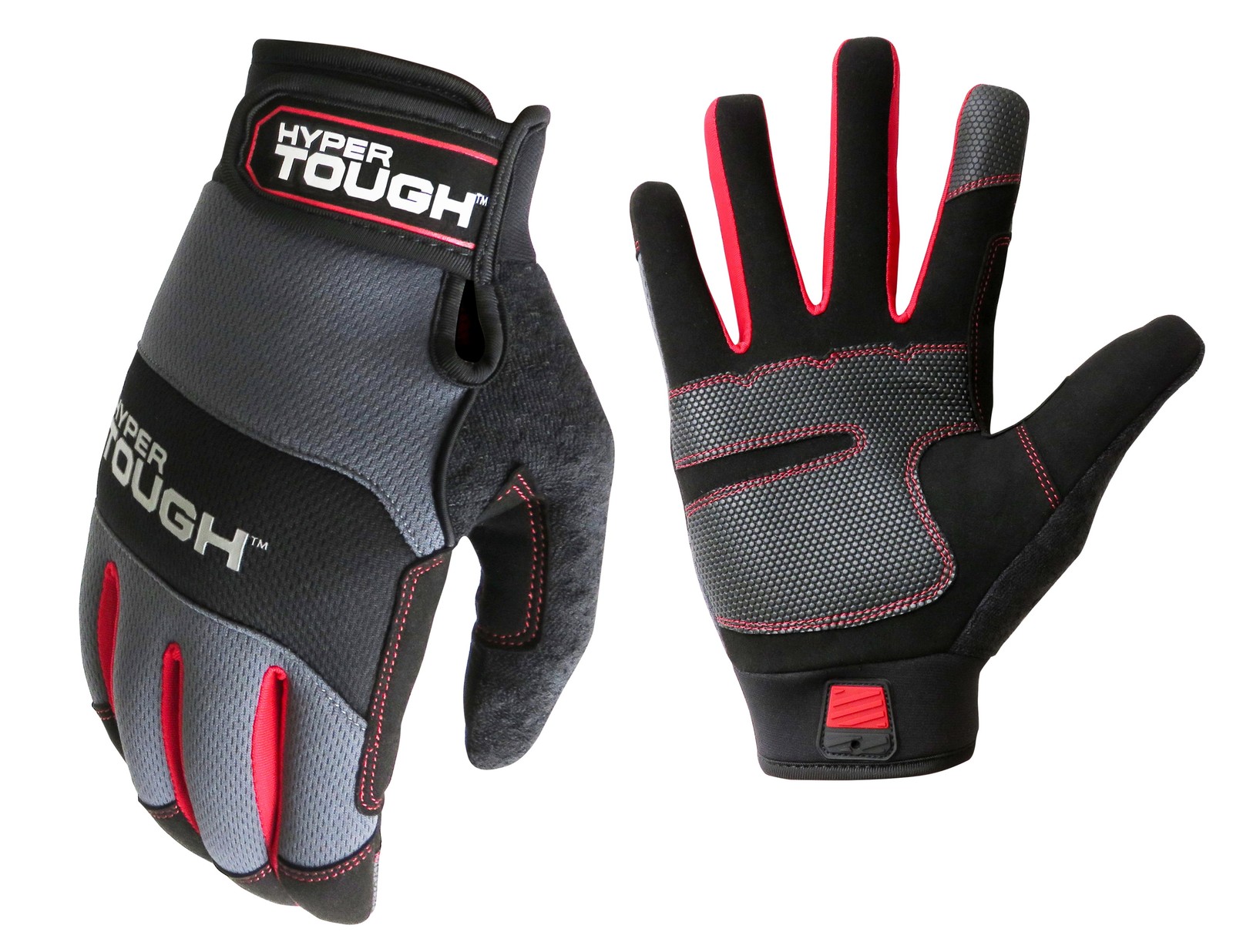 Hyper Tough High Dexterity Work Glove, Mesh Synthetic Leather Palm Medium