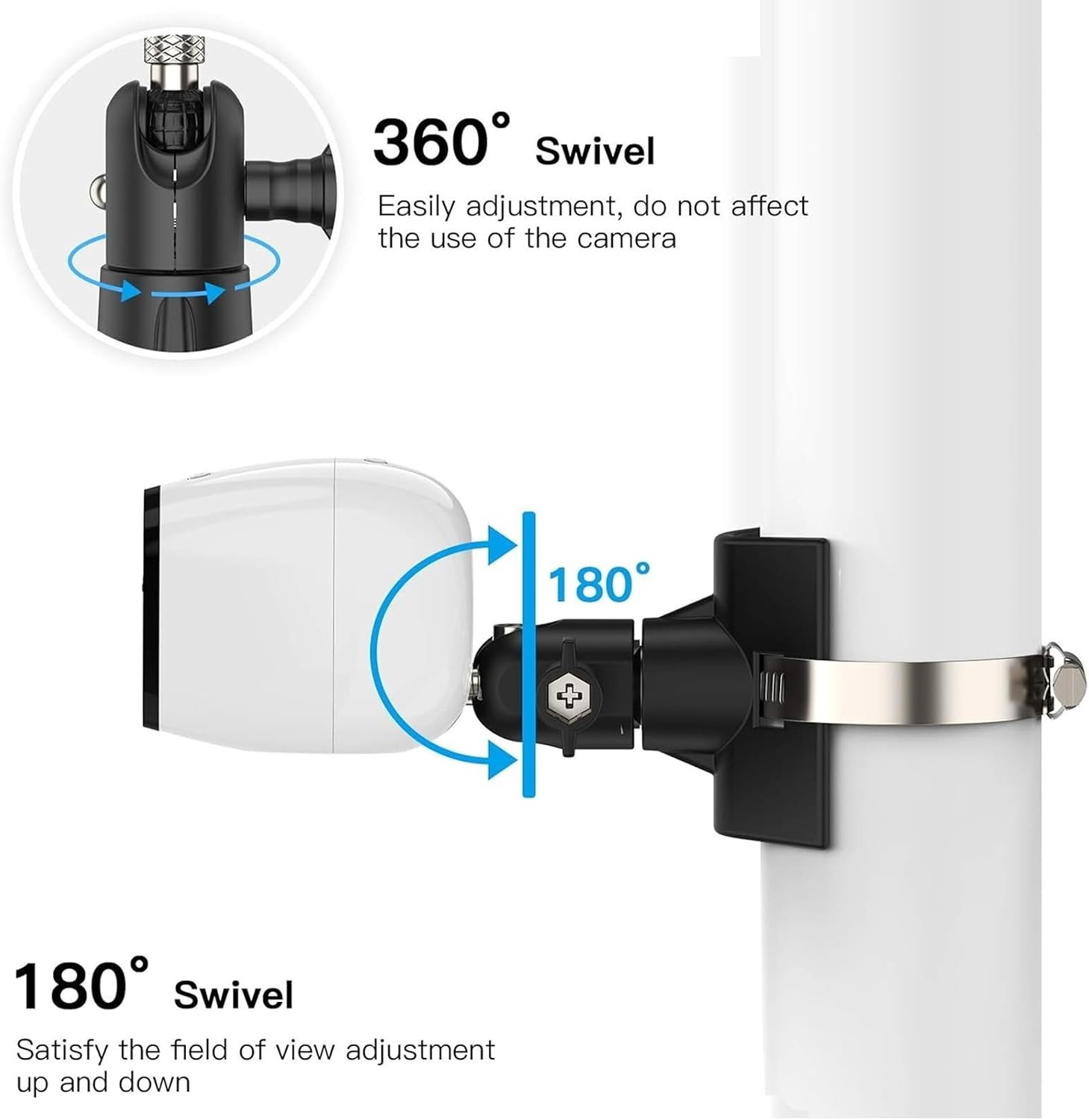 Compact & Versatile Pole Mount for Outdoor Security Cameras - Easy Installation